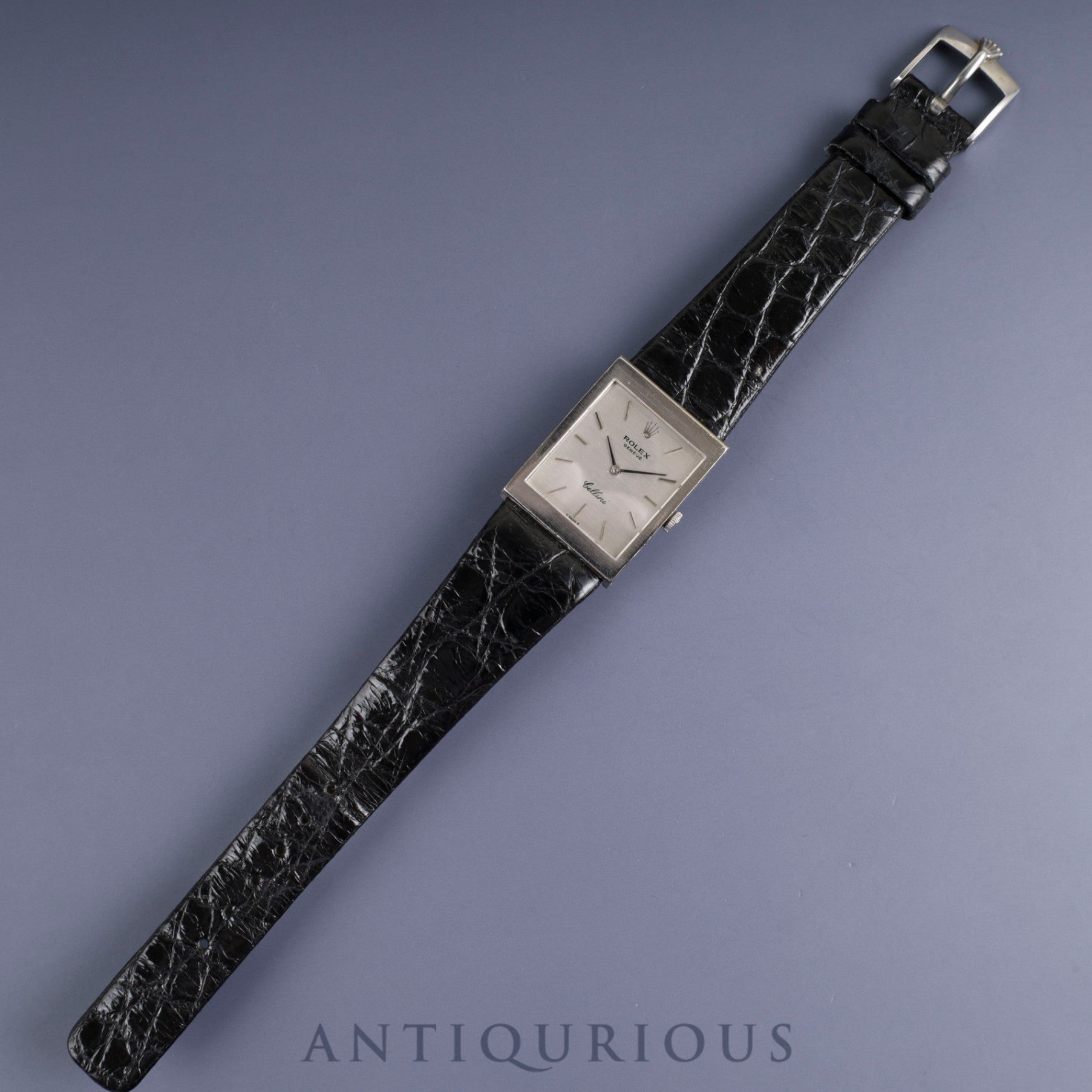 Rolex Cellini 4014 Manual winding Cal.1600 750 Leather Genuine buckle (GP) Silver dial No. 39 (1973) Overhauled