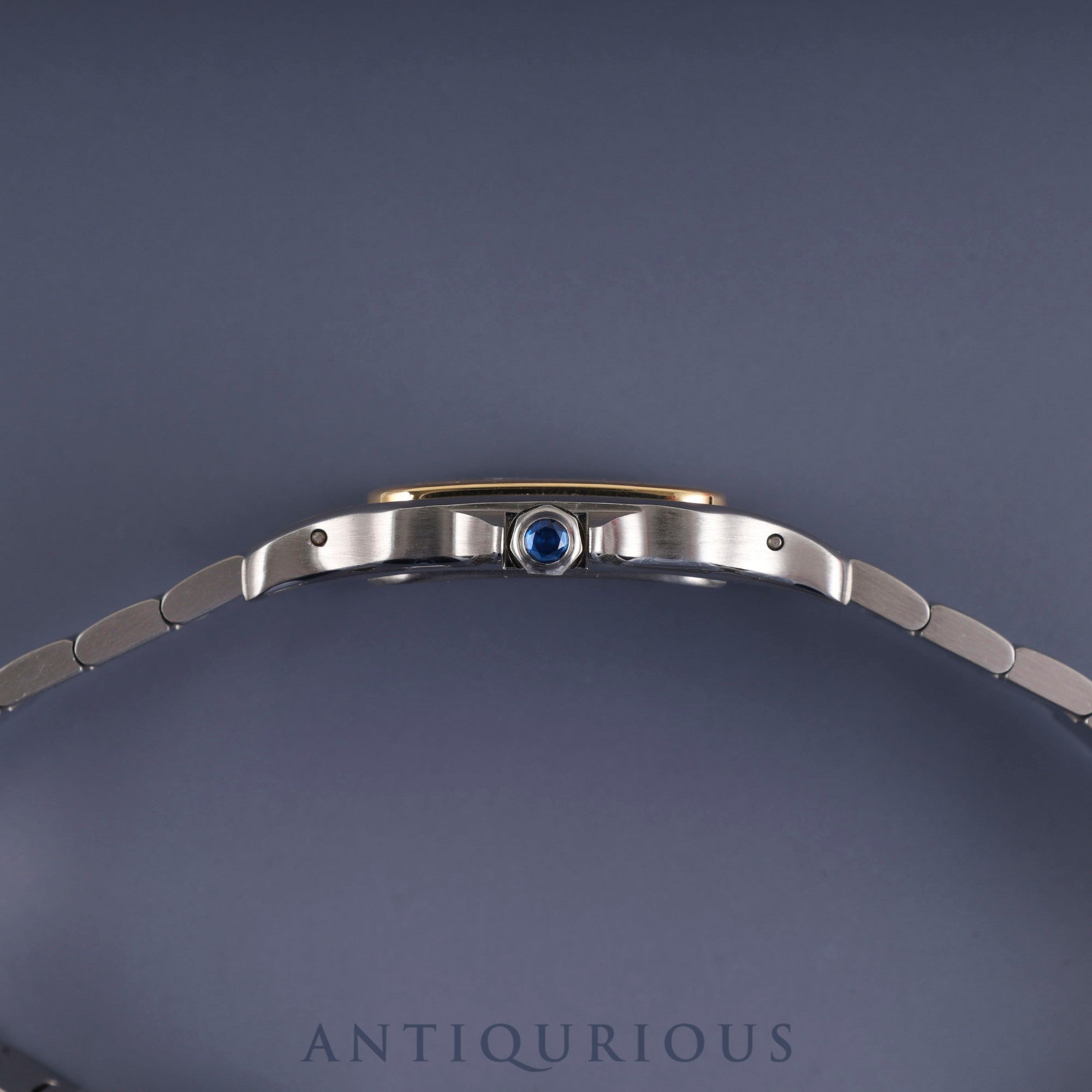 Cartier Santos Galbee LM W20030C4 / 187901 Quartz Caliber 687 Stainless Steel/Yellow Gold with Gray Roman Dial, Overhauled