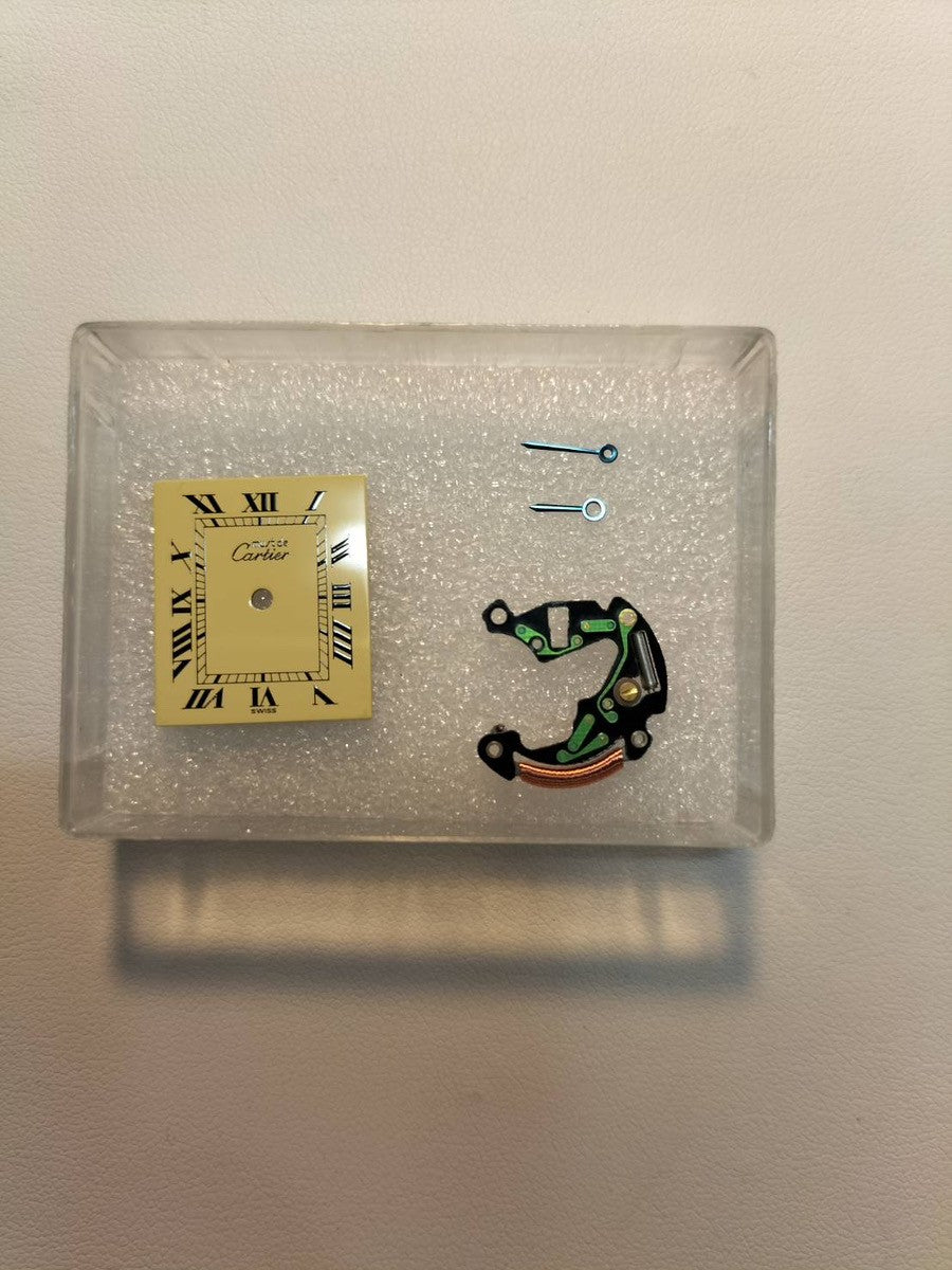 Cartier Must Tank LM W1002754 / 590005 Quartz Caliber 90 SV925 Leather Strap with Genuine D-buckle (GP) Ivory Roman Dial (SWISS Marking) Circa 1982-1995 Box Overhauled