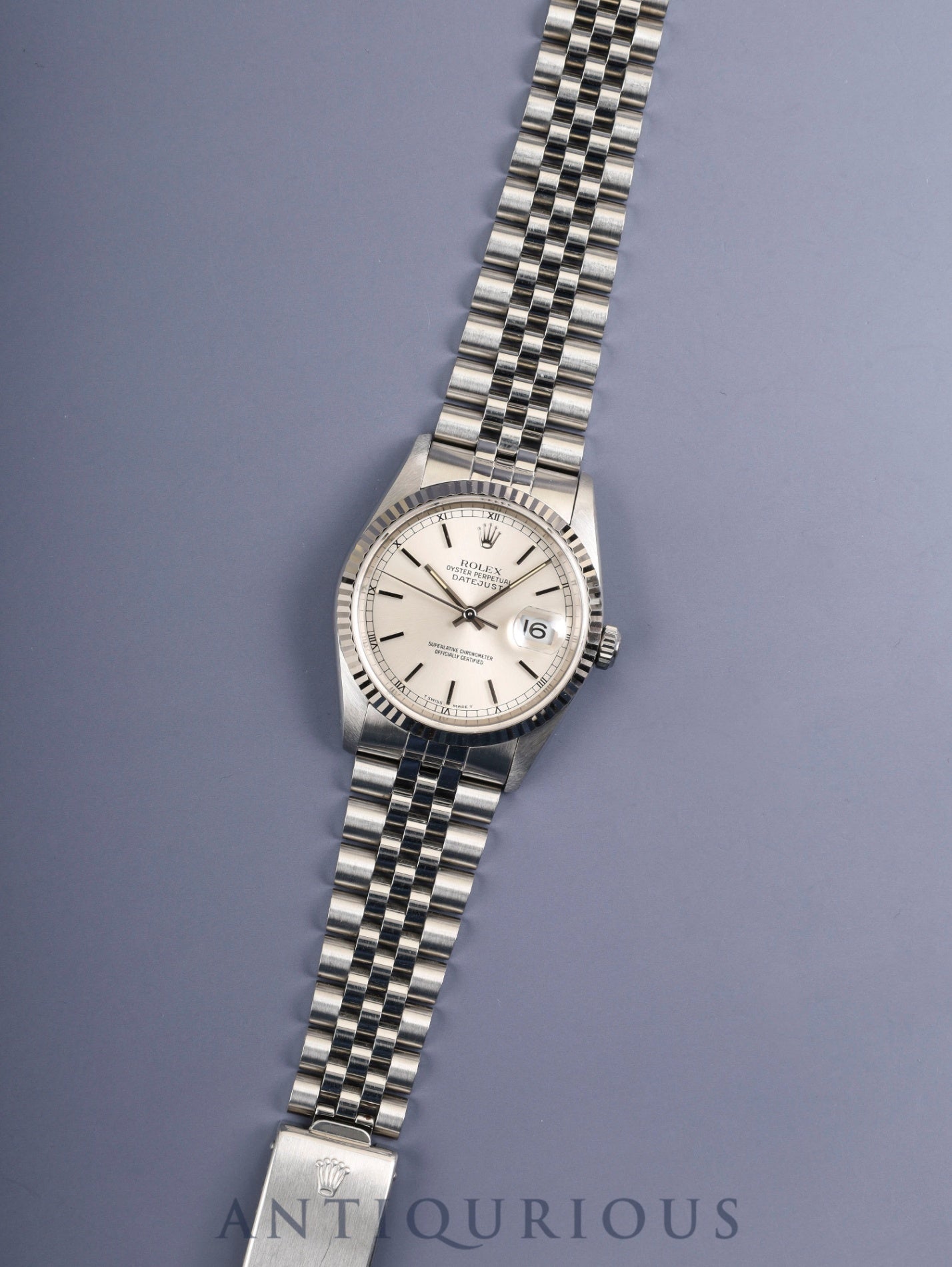 Rolex Datejust 16234 Automatic Cal. 3135 SS/WG SS Silver Dial U-Serial (1997) Warranty (1999) International Service Warranty (2008) Overhauled