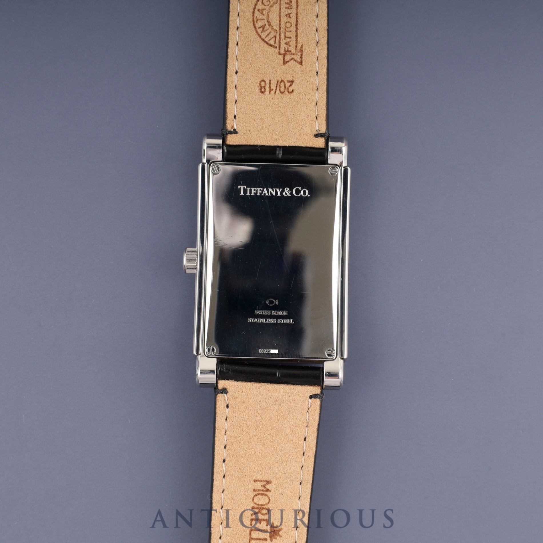 ティファニー グランドデイト 自動巻き SS 革 純正尾錠(SS)ホワイトアラビア文字盤 オーバーホール済み