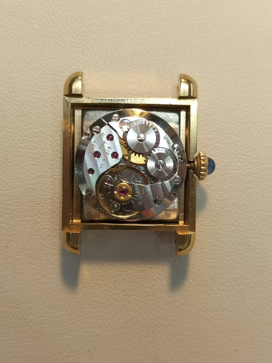 カルティエ マストタンク SM 手巻き Cal.78-1 SV925 純正革ベルト 純正尾錠(GP) ブラックローマン文字盤 オーバーホール済み