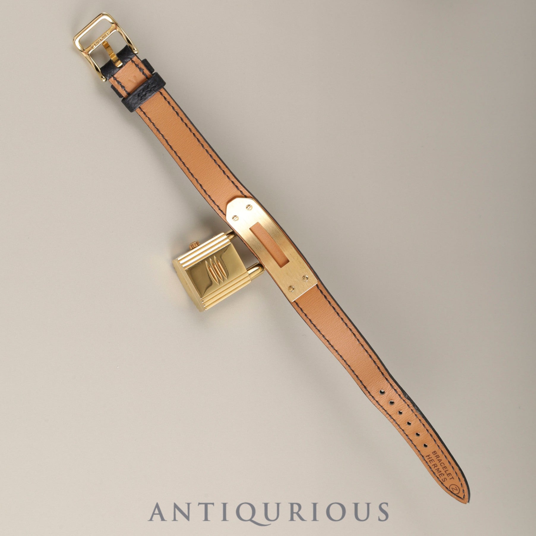 エルメス ケリーウォッチ KE1201470 クォーツ Cal.100.106 GP 純正革ベルト(◯Z刻印:1996年)純正尾錠(GP) シャンパン文字盤 箱 保証書(1997年) オーバーホール済み