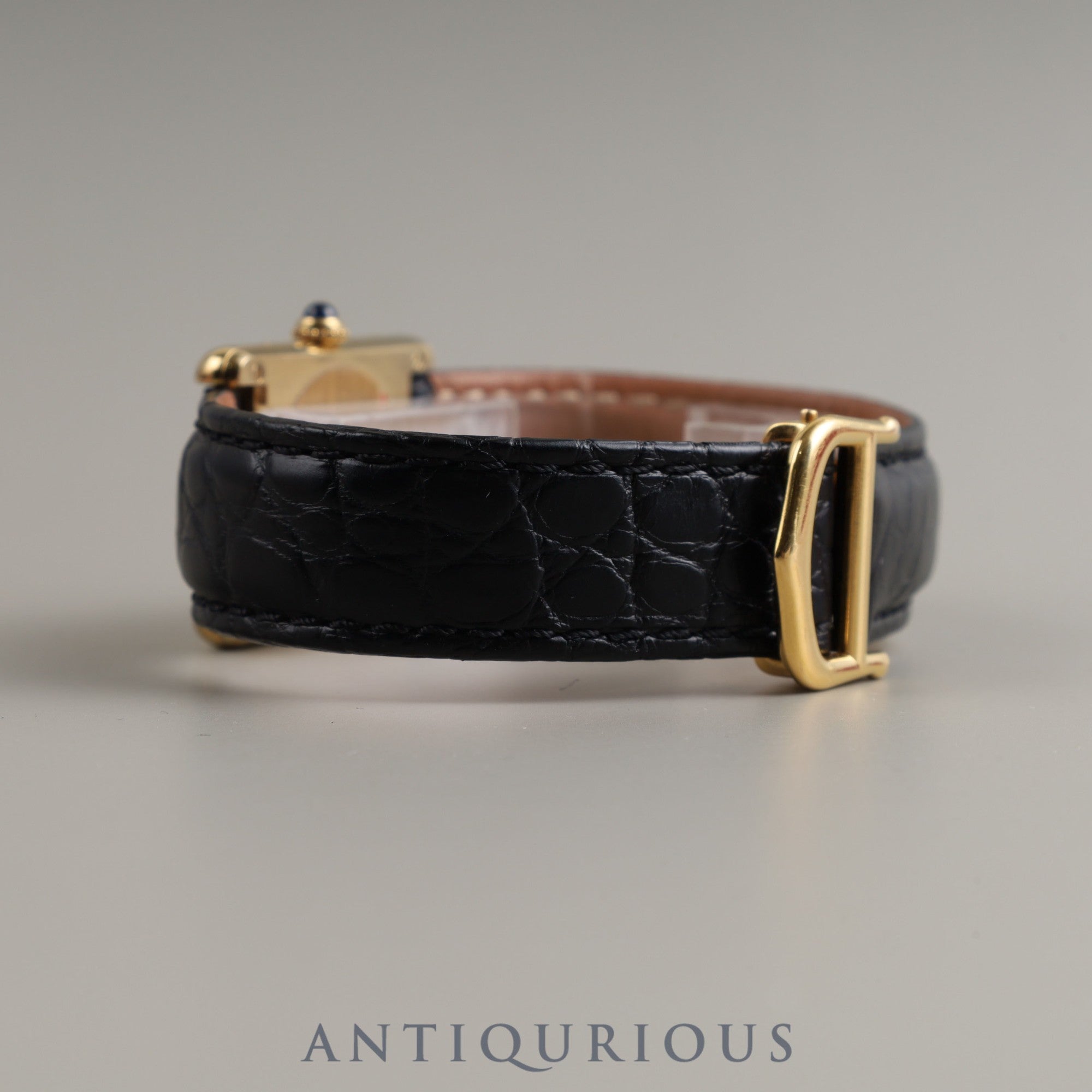 Cartier Must Tank LM QZ Cal.90 W1005654 / 590005 SV925 Leather Genuine Buckle (GP) Opalan Dial Box