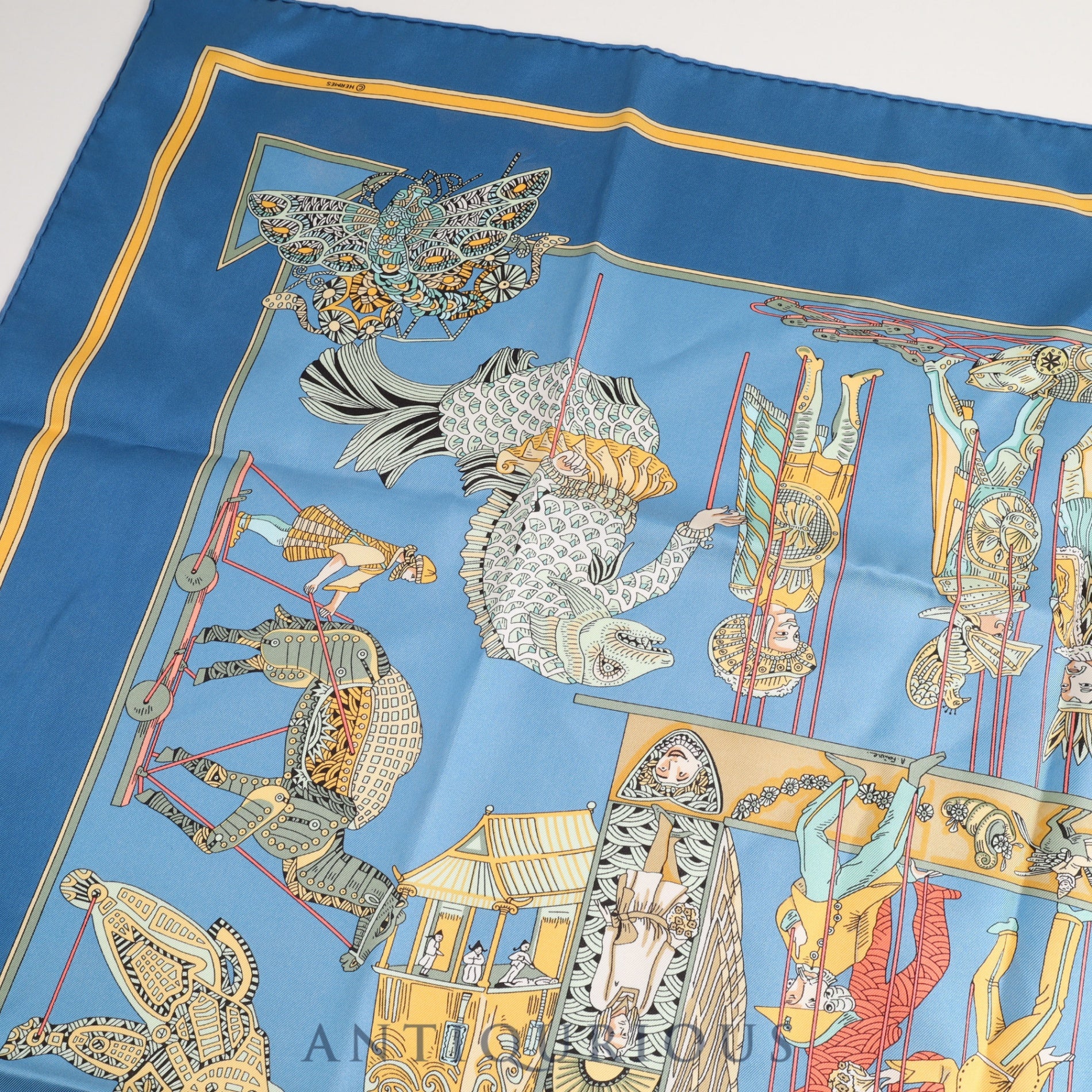 Hermes scarf Carré 90 LE TEMPS des MARIONNETTES Marionette Time SILK 100% Box