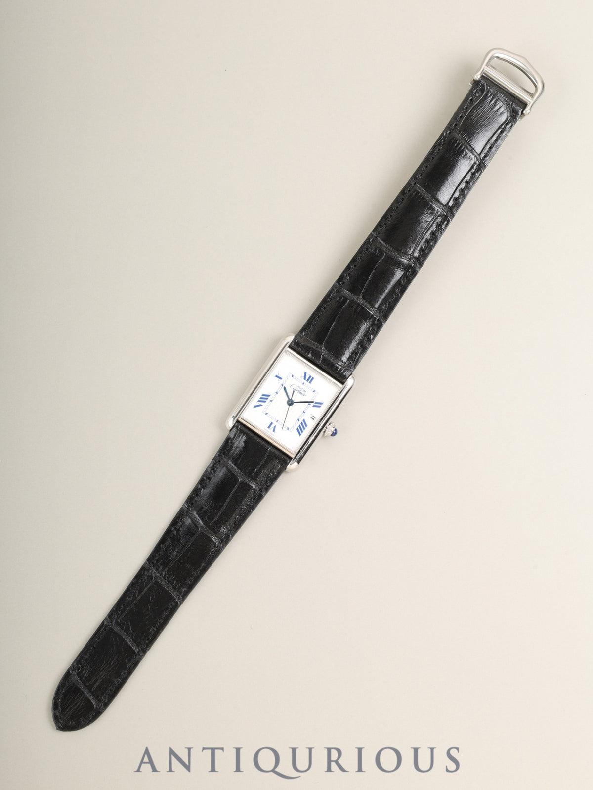カルティエ マストタンク GM(XL) 2414 クォーツ Cal.687 SV925 革 純正Dバックル(GP)ホワイト飛びローマンCC文字盤(SWISS MADE表記) オーバーホール済み