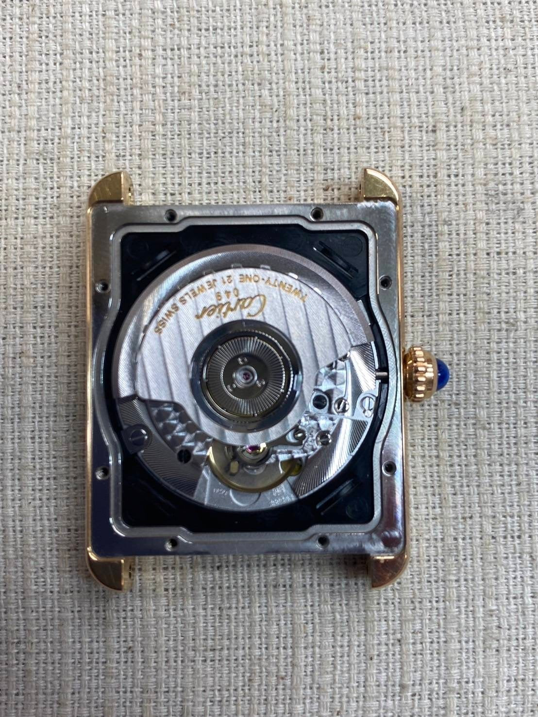 カルティエ タンクソロ XL W5200026 / 3514 自動巻き Cal.049 YG×SS 革 社外尾錠(GP)ホワイトローマン文字盤 箱 保証書(2013年)オーバーホール済み カルティエブティックにてコンプリートサービス済み