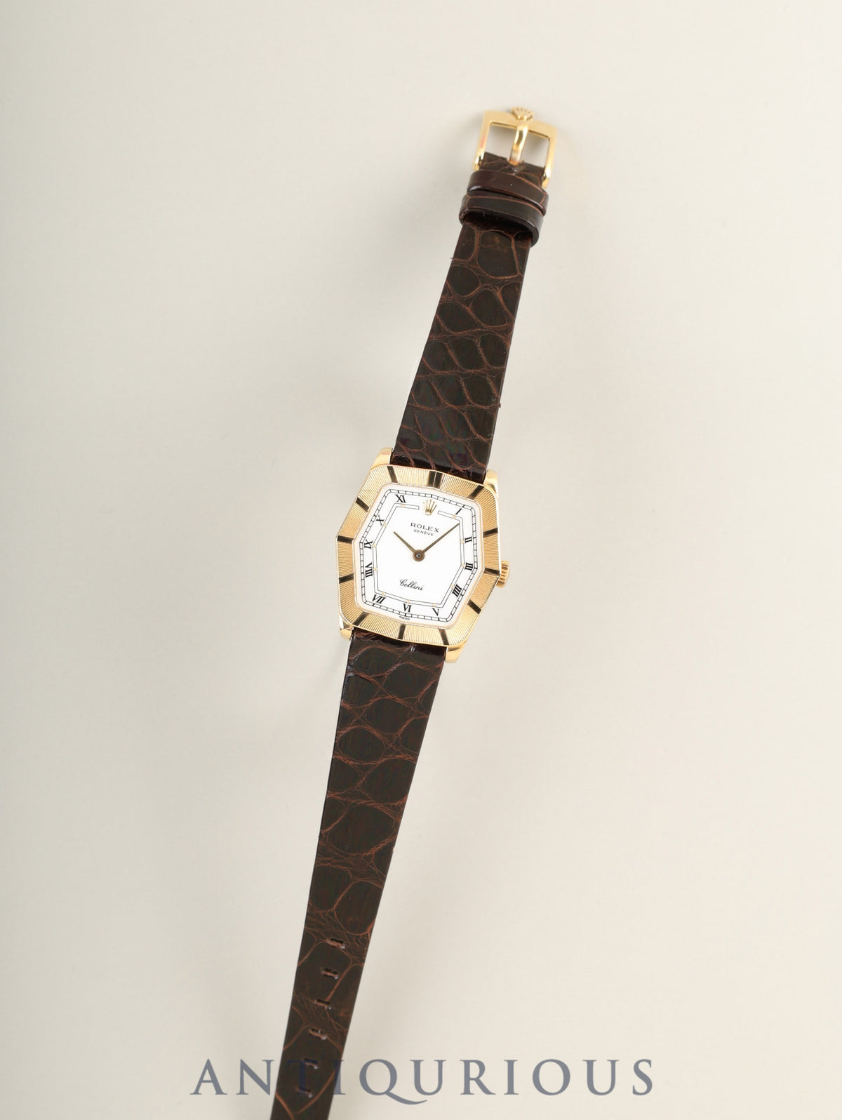 Rolex Cellini 4160 Hand-wound Cal. 1601 18K Original Leather Strap Original Pin Buckle (750YG) White Roman Dial E-serial (1990-1991) Warranty Card (1993) Overhauled