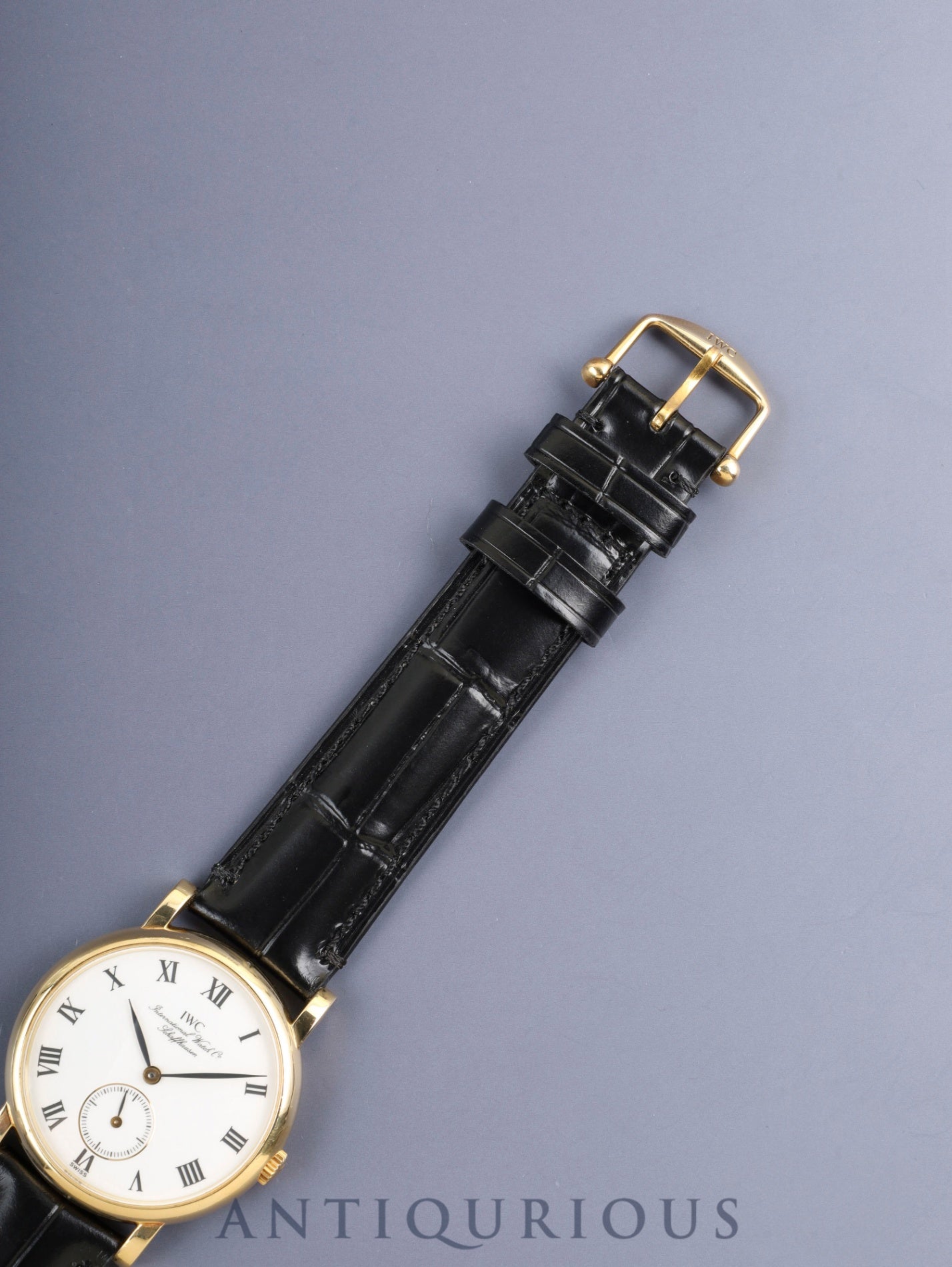 IWC ポートフィノ 2533-001 手巻き Cal.C.4231 750YG 革 純正ピンバックル(GP)ホワイトローマン文字盤 オーバーホール済み アイダブリュシー