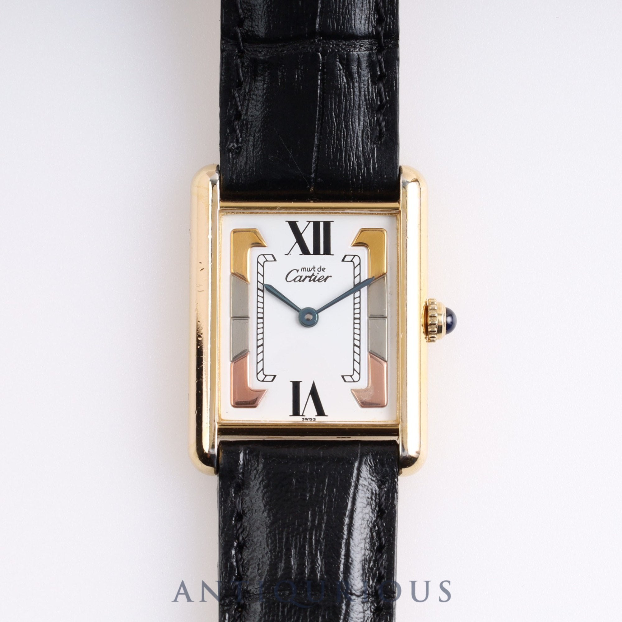 Cartier Must Tank LM QZ Trinity Dial Open Guarantee Box
