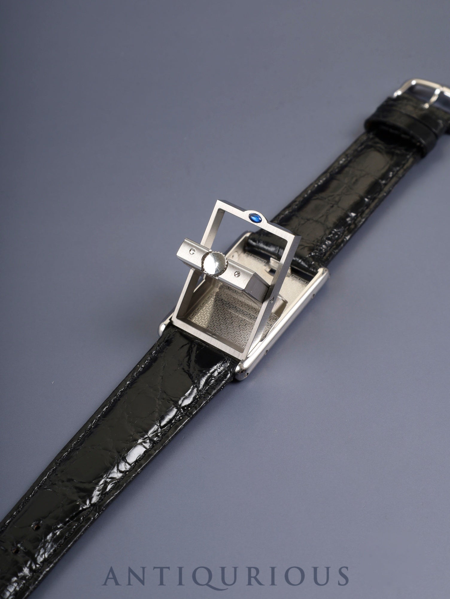 カルティエ タンク バスキュラント LM W1011358 / 2390 手巻き Cal.061 SS 革 純正ピンバックル(SS) ホワイトローマン文字盤 箱 保証書 オーバーホール済み