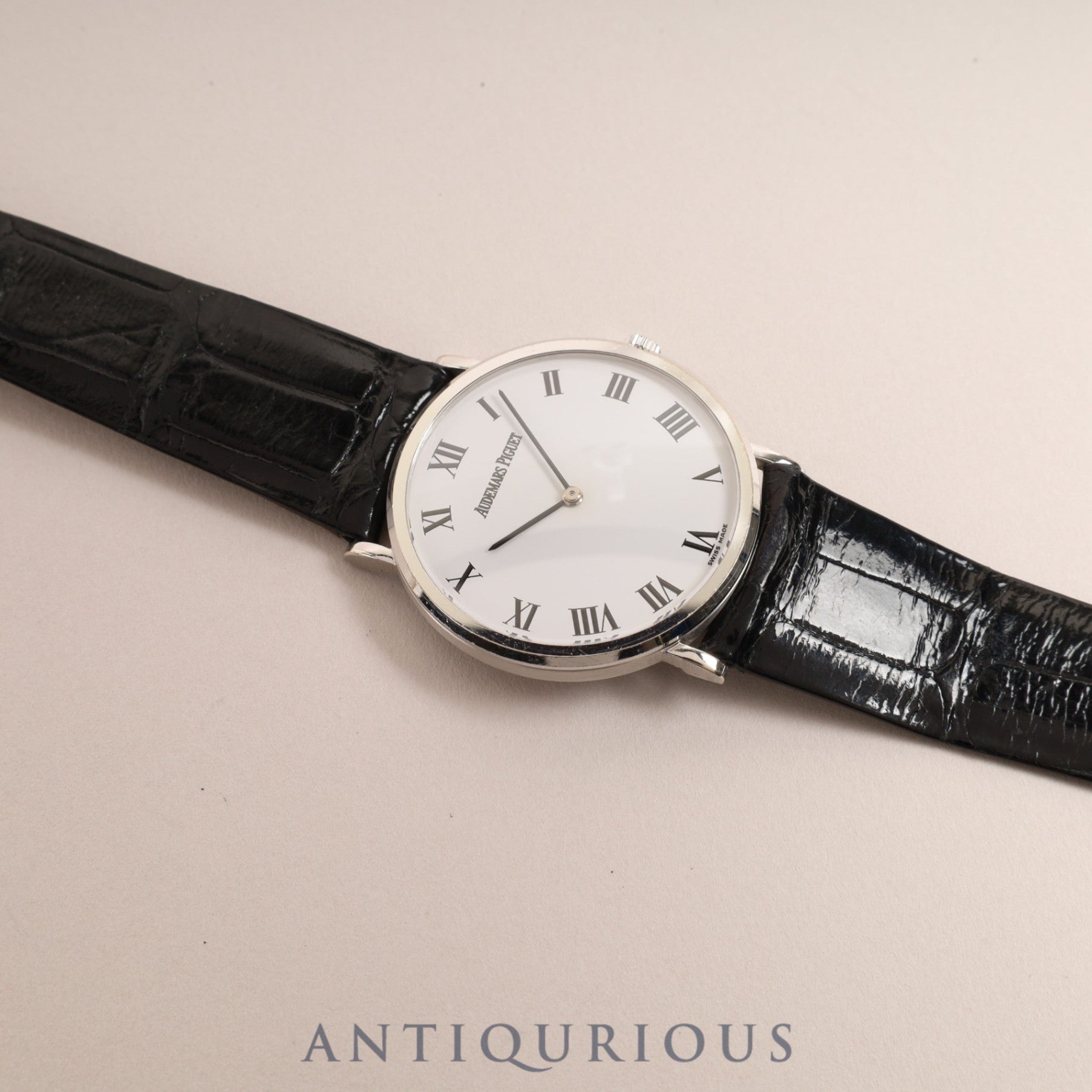 Audemars Piguet Extra-Flat Manual Winding Caliber 2080 750WG Leather Strap with Genuine Buckle (750WG) White Dial 31.6mm
