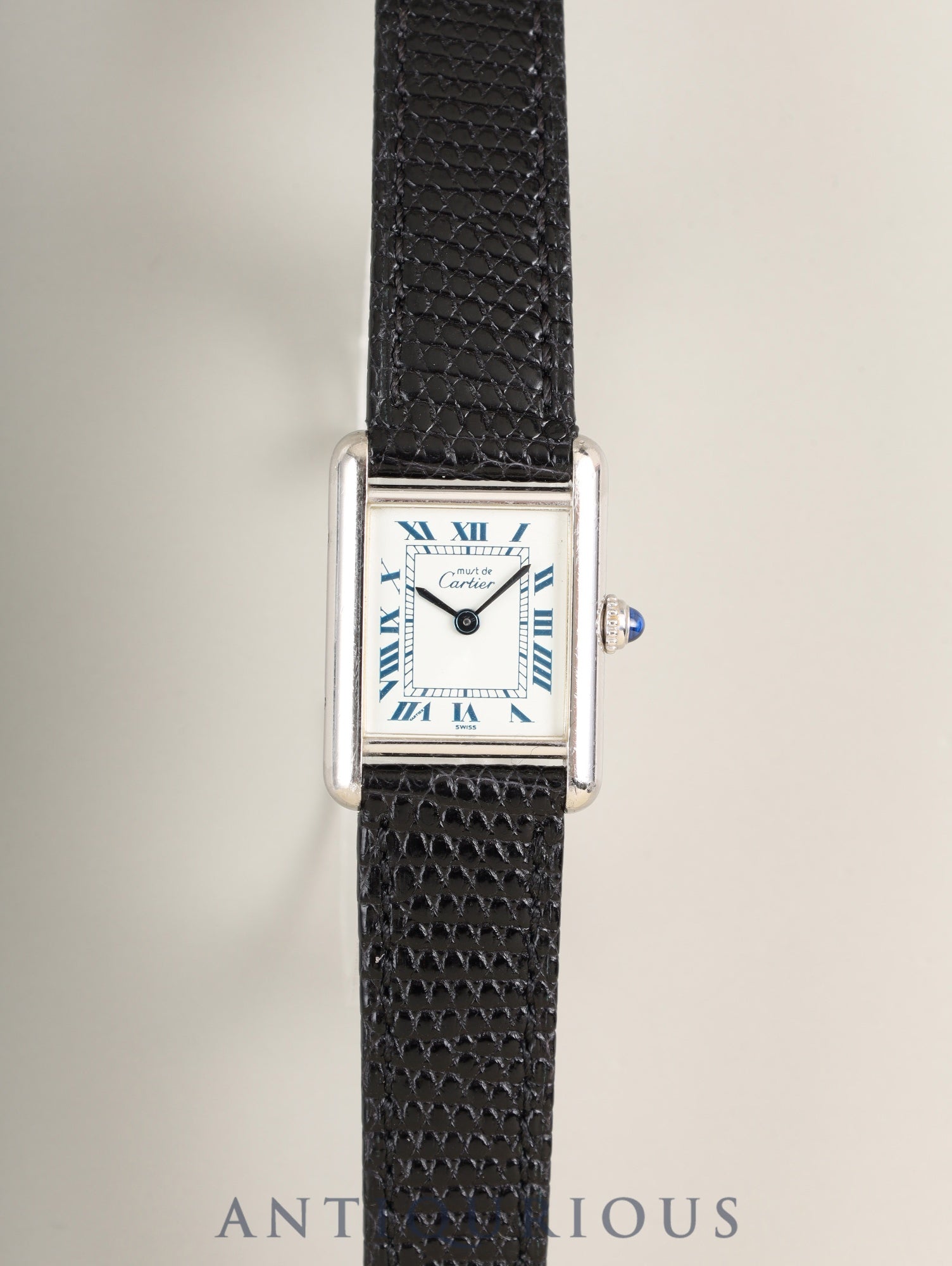 カルティエ マストタンク SM W1001543 / 6057002 クォーツ Cal.057 SV925 革 純正ピンバックル(SS)ホワイトローマン文字盤 (SWISS表記)オーバーホール済み