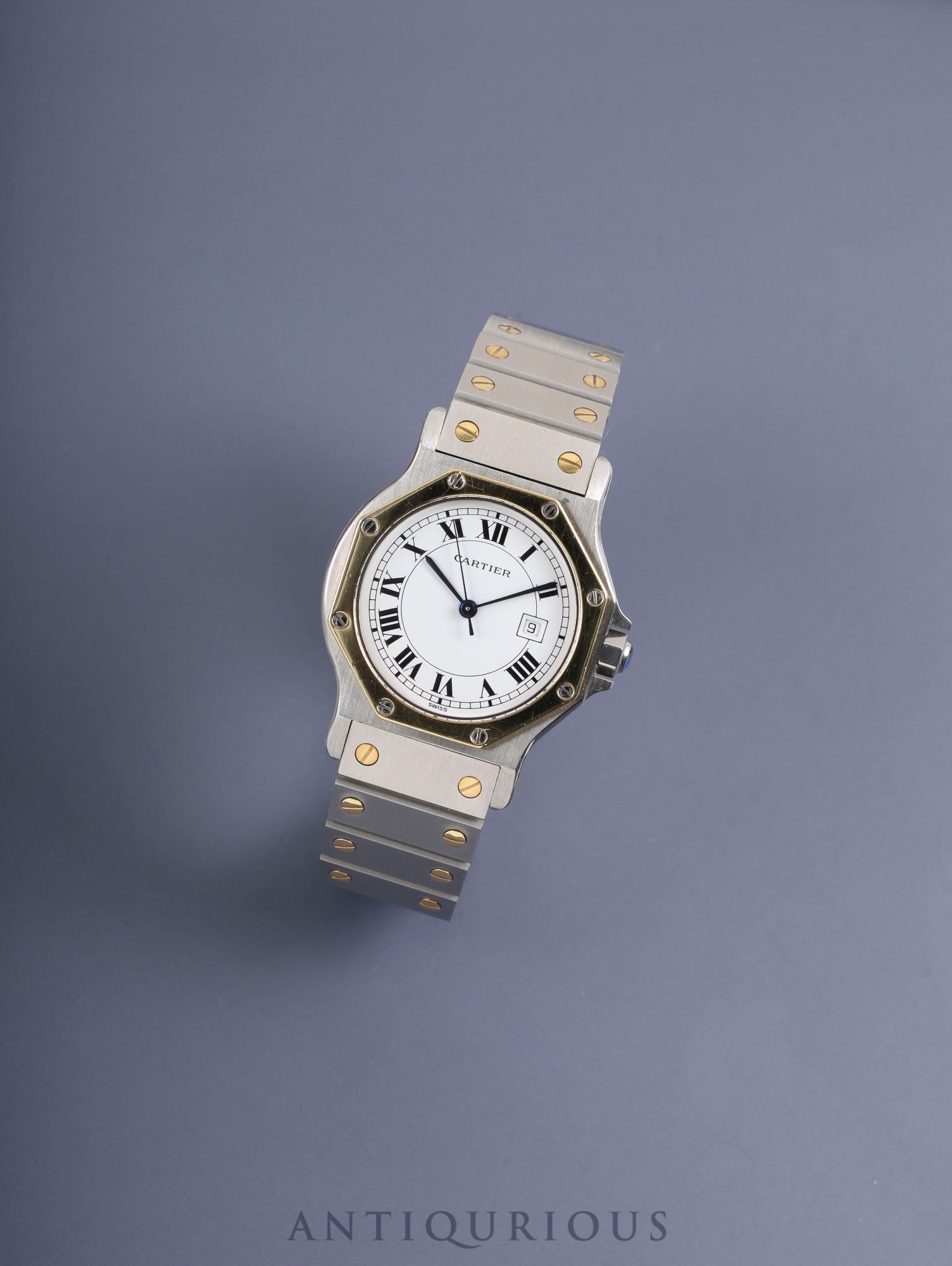 カルティエ サントス オクタゴン LM 2966 自動巻き Cal.077 SS/YG SS/YG ホワイトローマン文字盤 冊子 オーバーホール済み