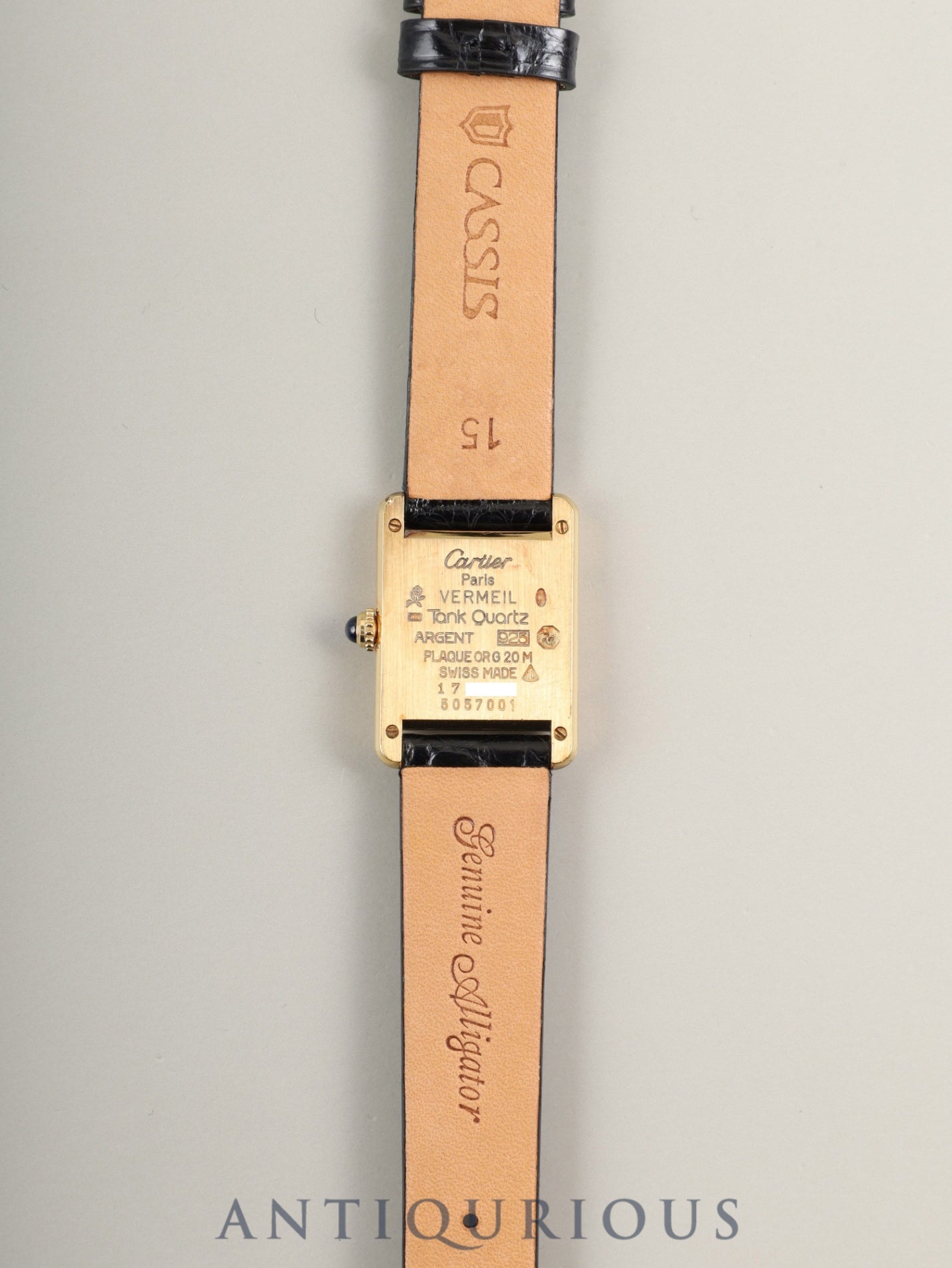 カルティエ マストタンク SM 5057001 クォーツ Cal.057 SV925 革 純正尾錠(GP)アイボリー文字盤(SWISS表記)箱 冊子 保証書(1995年/H7)オーバーホール済み