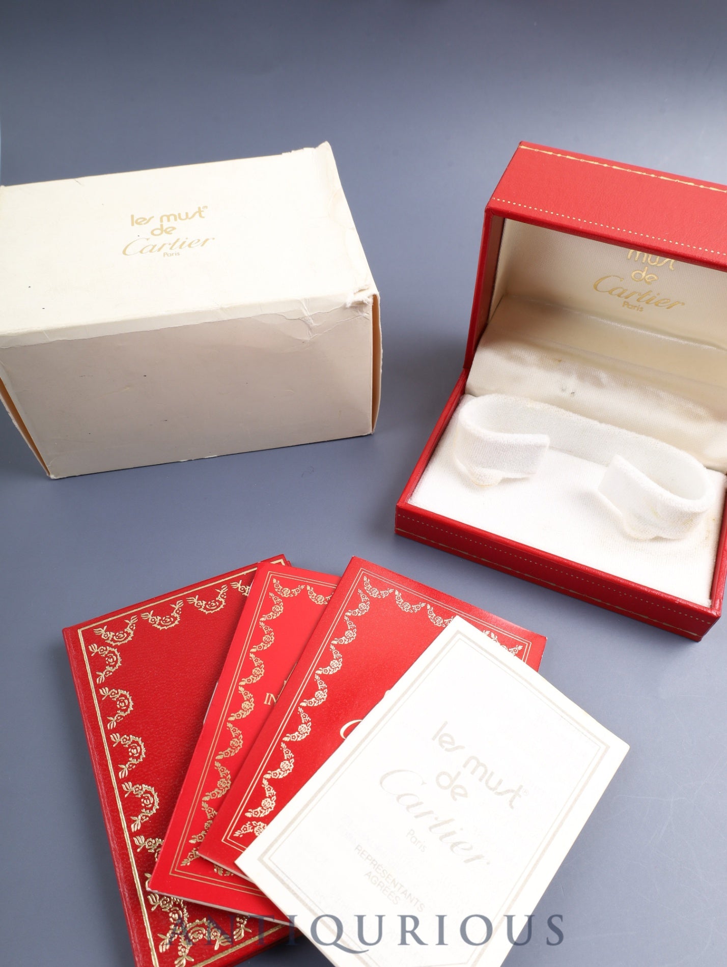 カルティエ マストタンク LM 590005 クォーツ Cal.90 SV925 革 純正ピンバックル(GP)アイボリーローマン文字盤(SWISS表記)箱 冊子 保証書(1987年) オーバーホール済み