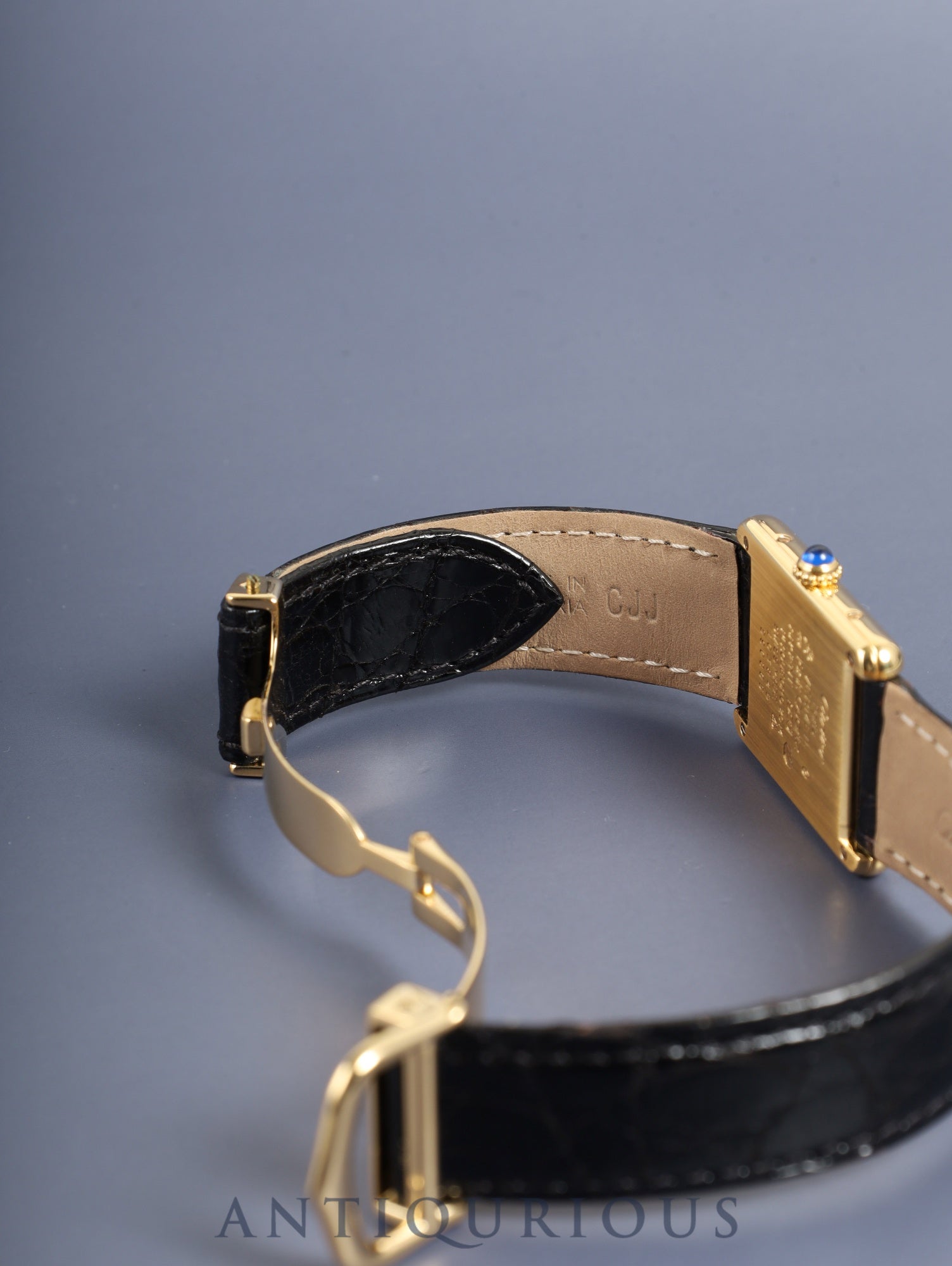Cartier Must Tank LM 590005 Quartz Cal.90 SV925 Leather Original GP Deployment Buckle Center Gray Roman Dial (SWISS Dial) Overhauled, Polished