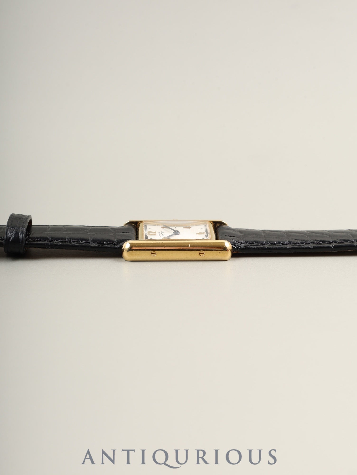 カルティエ マストタンク SM 5057001 クォーツ Cal.057 SV925 革 純正尾錠(GP)飛びアラビアCC文字盤(SWISS表記) オーバーホール済み