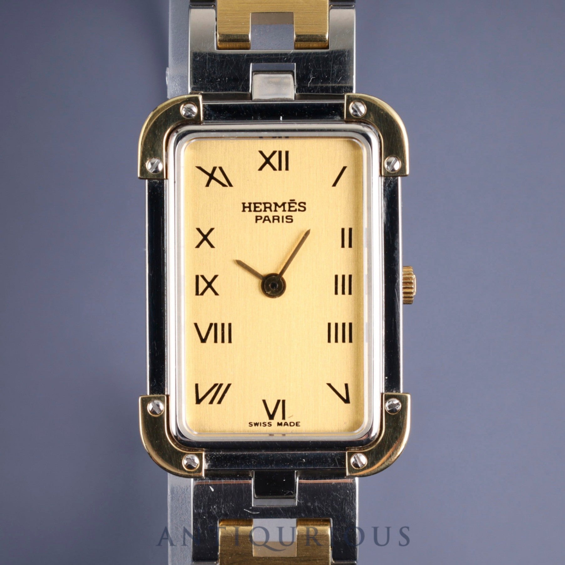 Hermes Cloajour CR1.240 Quartz Cal.976.001 SS / GP SS / GP Champagne Dial Overhauled