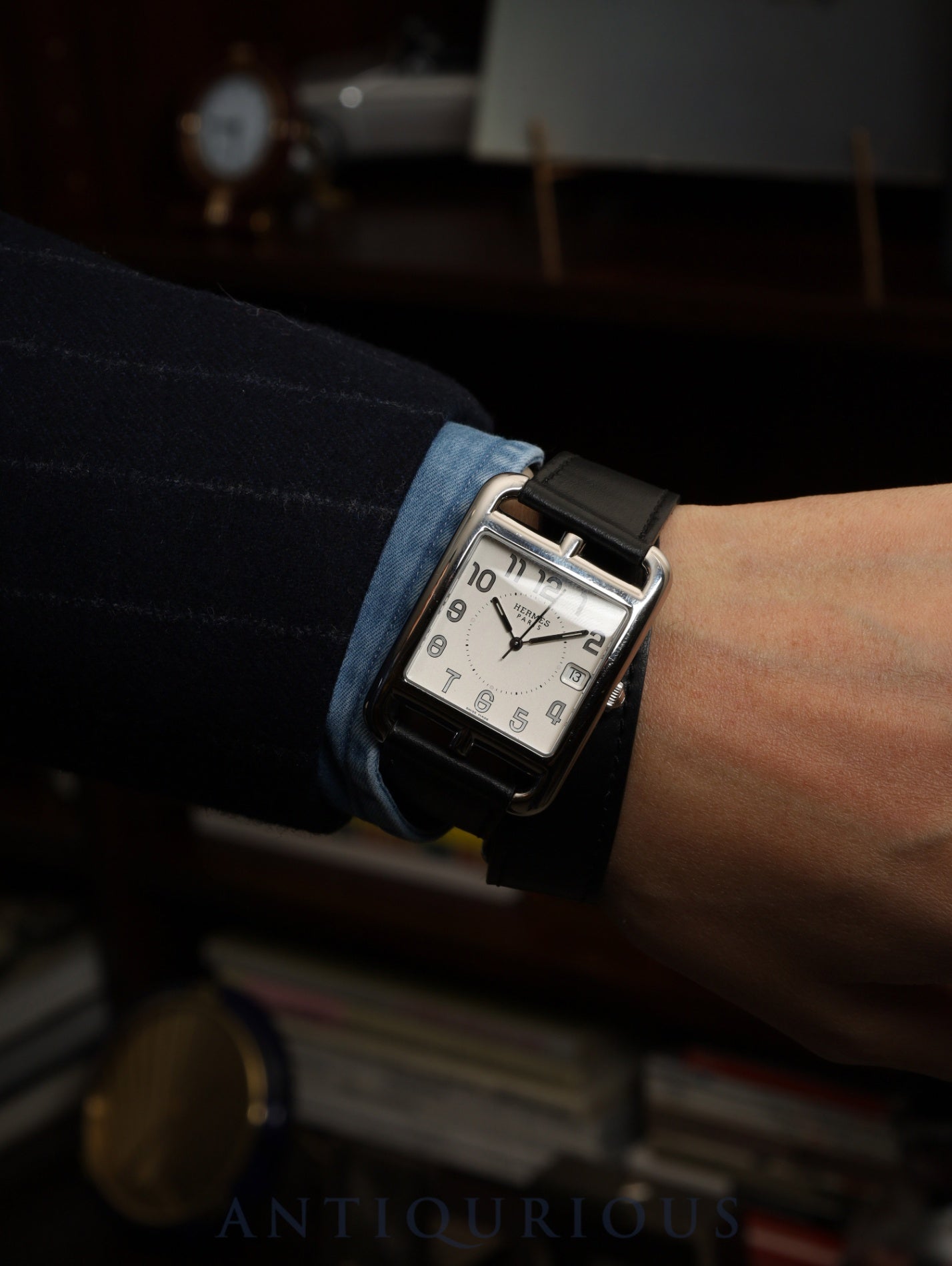 Hermes Cape Cod CC1.810 Quartz Cal.164111 Stainless Steel Leather Strap Original Buckle (Stainless Steel) Silver Arabic Dial Overhauled