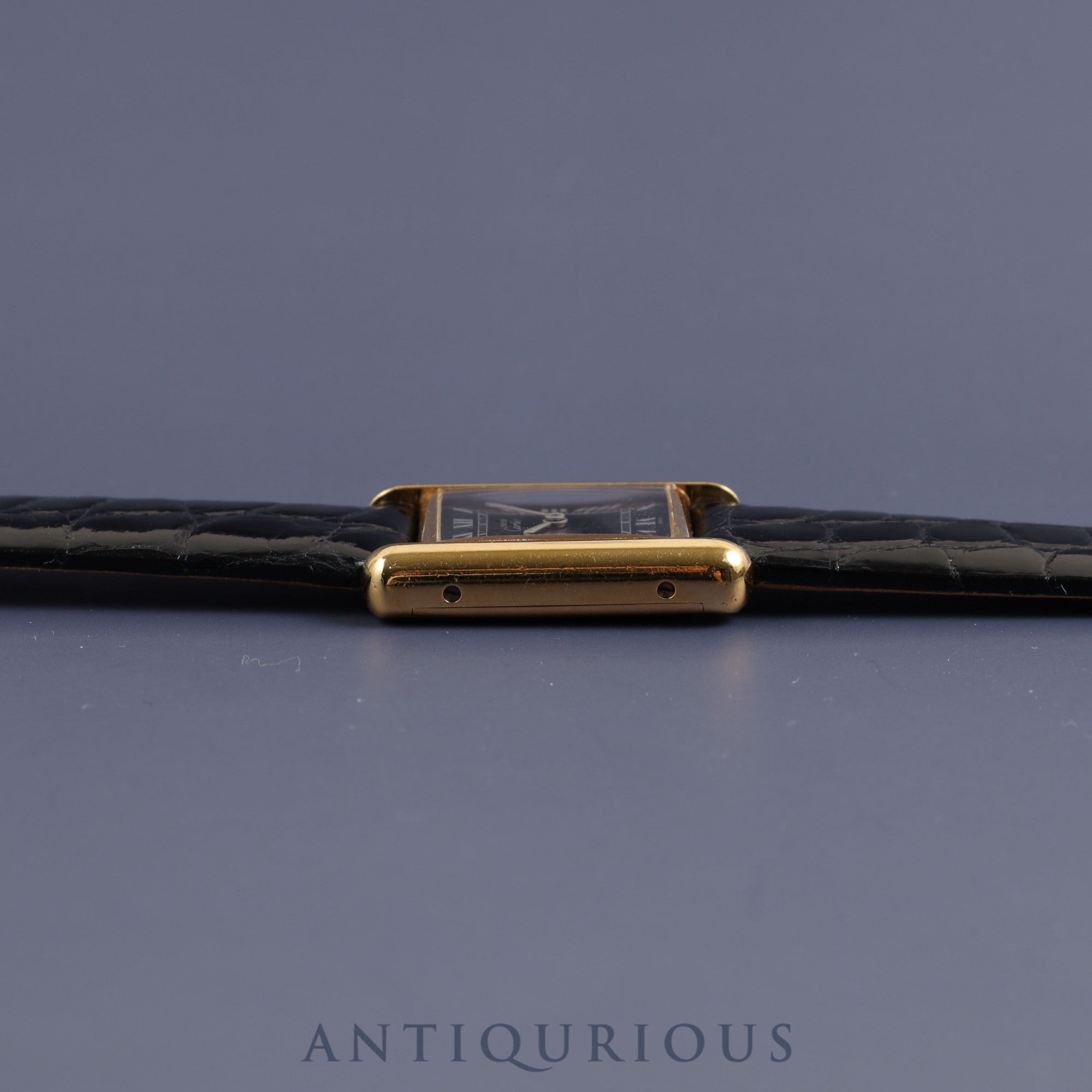 Cartier Must Tank SM Manual winding Cal.78-1 925 Leather Genuine buckle (GP) Black Roman dial Overhauled