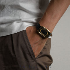 ジャガー・ルクルト レクタンギュラー ヴォーグ 904321 手巻き Cal.818/2 750YG 革 社外尾錠(GP) ブラック文字盤  オーバーホール済み