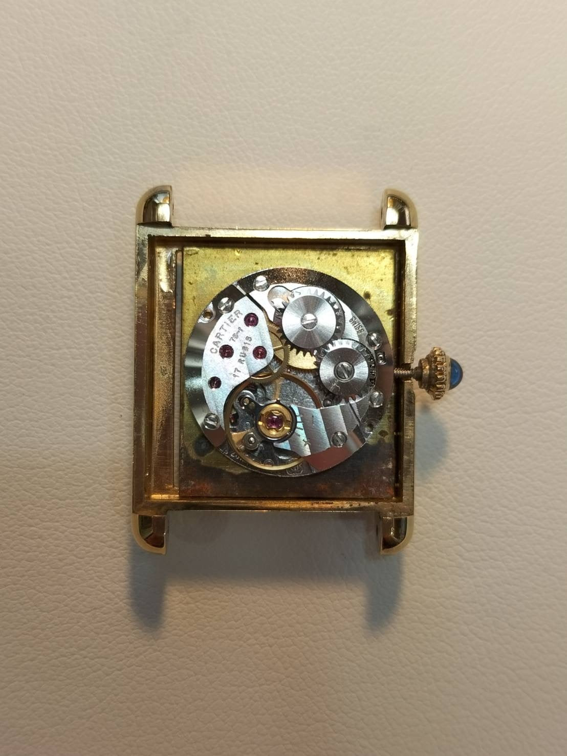 Cartier Must Tank LM Manual winding Cal.78-1 SV925 Leather Genuine buckle (GP) Mahogany dial Overhauled