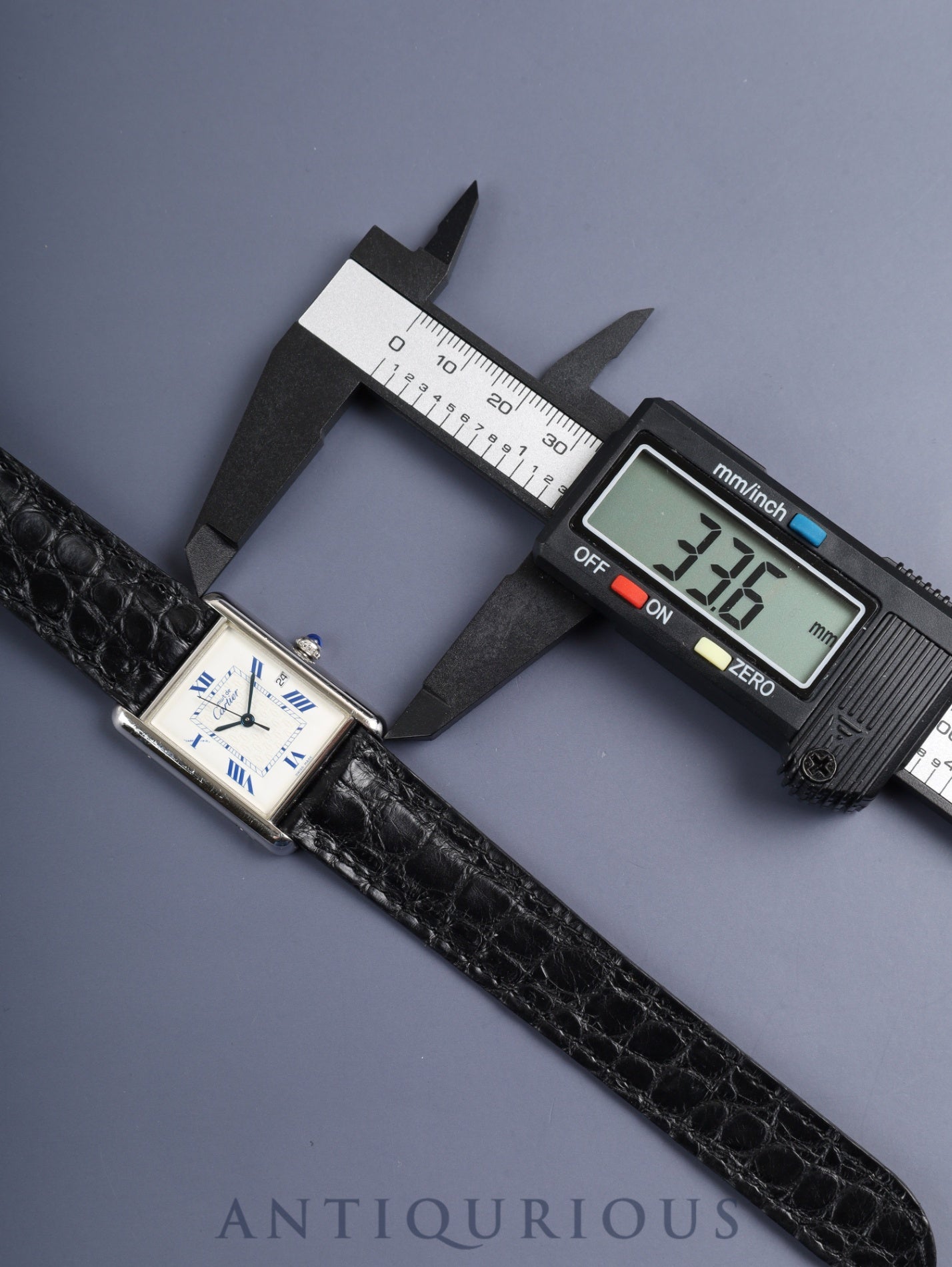 カルティエ マストタンク GM(XL)2414 クォーツ Cal.697 SV925 革 純正Dバックル(SS) ホワイト飛びローマン文字盤(SWISS MADE表記 )オーバーホール済み