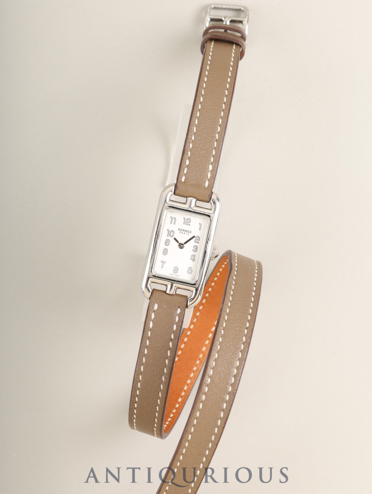 エルメス ナンタケット NA2.110 クォーツ Cal.280.002 SS 純正革ベルト 純正ピンバックル(SS)シルバーアラビア文字盤(SWISS MADE表記)オーバーホール済み