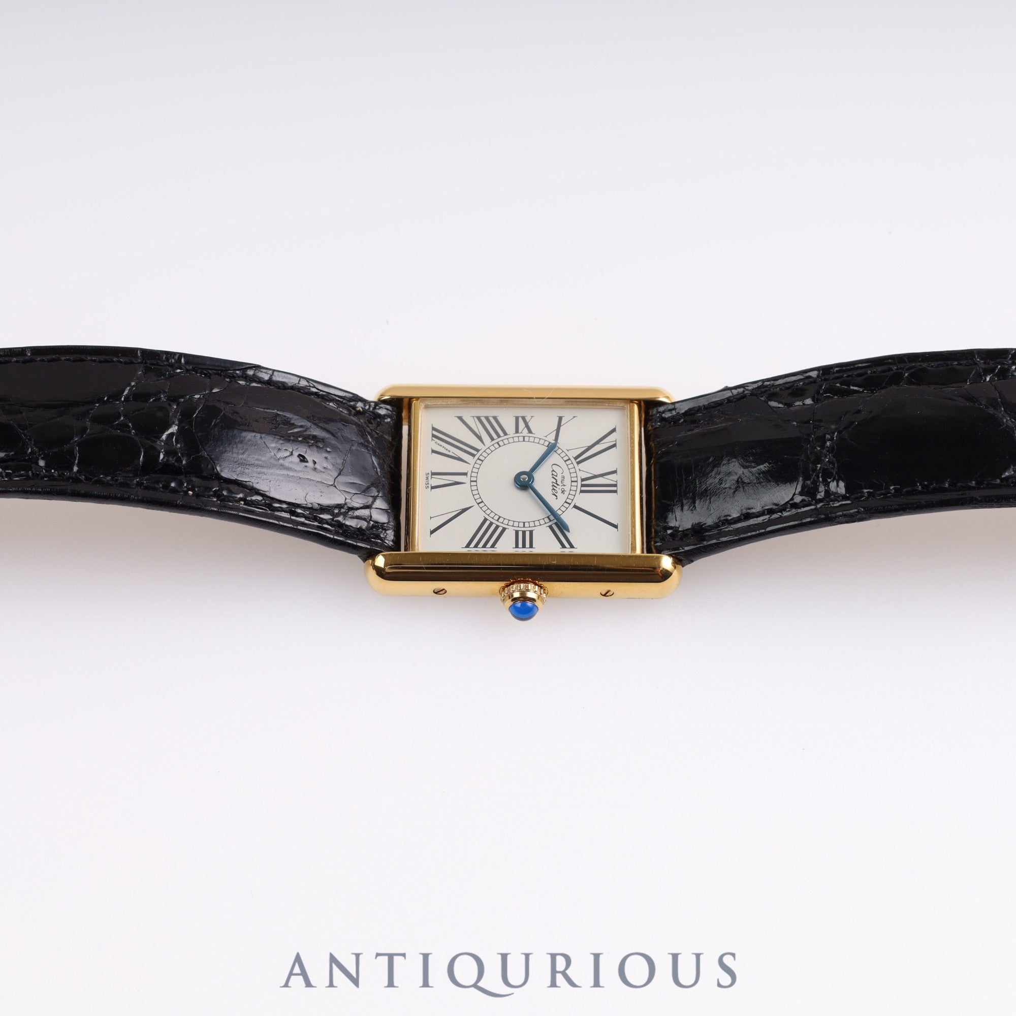 Cartier Must Tank LM QZ 590005 SV925 Leather Opalan Dial Box Warranty (1995)