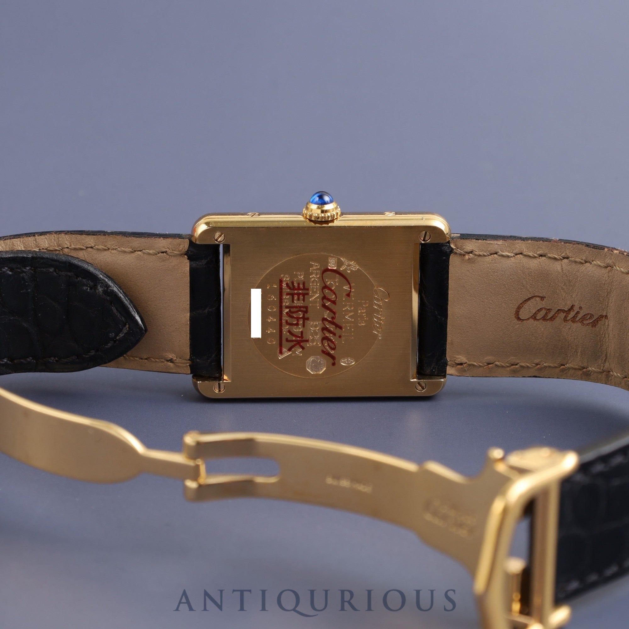 Cartier Must Tank LM 590005 Quartz Cal.690 SV925 Genuine leather strap Genuine D buckle Opalan dial Overhauled