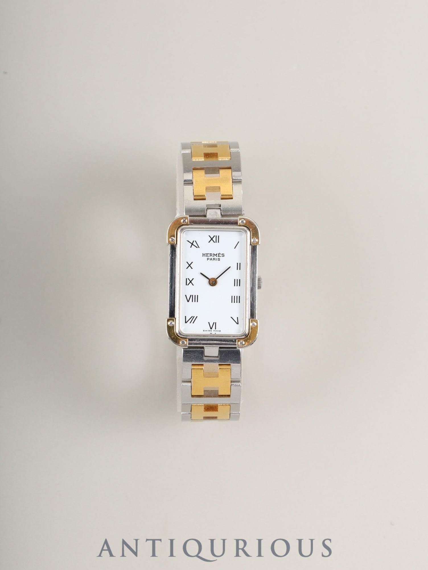 エルメス クロアジュール 54 10 75 クォーツ Cal.976.001 SS/GP SS/GP ホワイト文字盤 オーバーホール済み