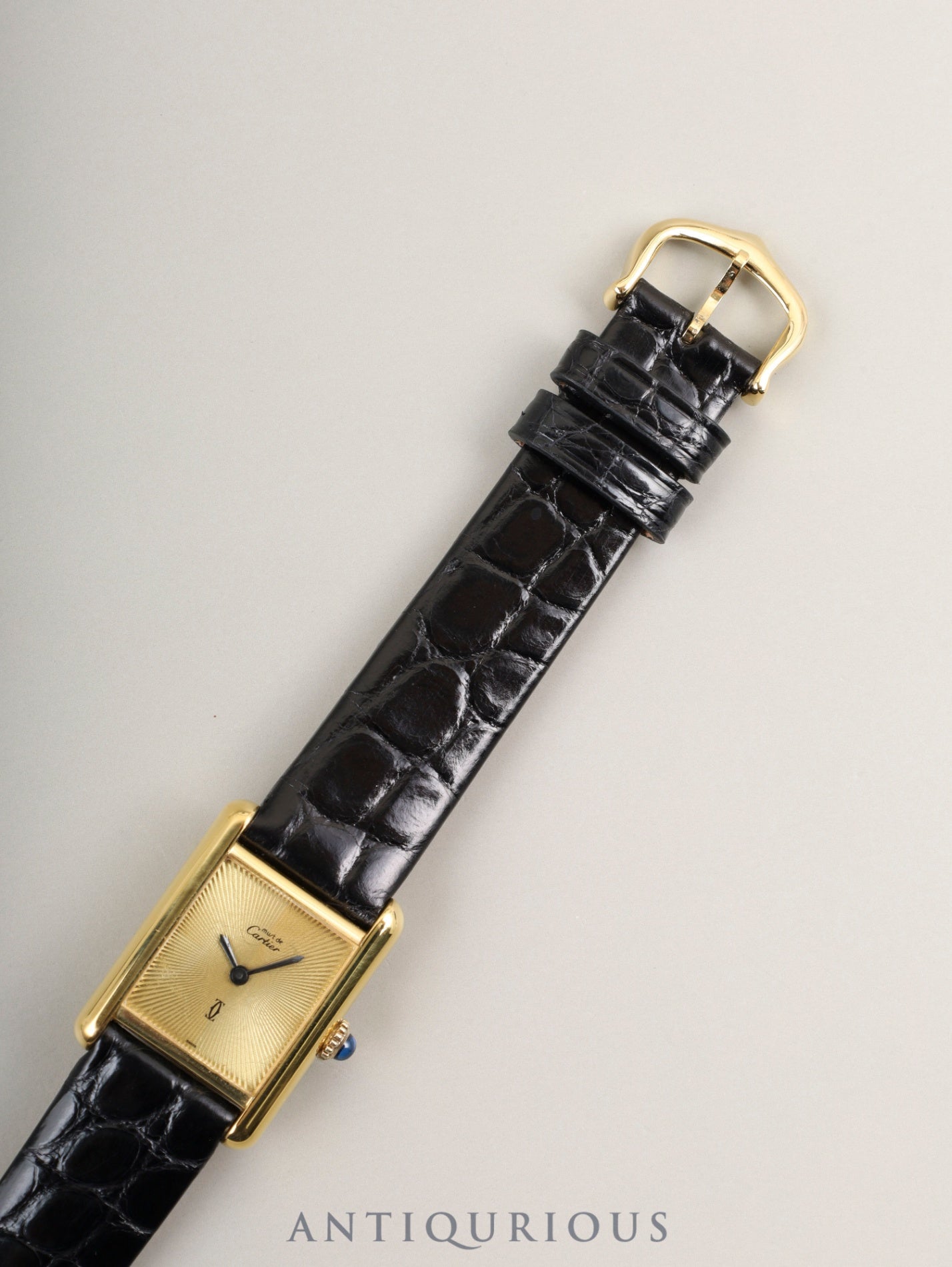 Cartier Must Tank SM Manual Winding Cal. 78-1 SV925 Genuine Buckle (GP) Sunray Dial Overhauled and Finished to Look Like New