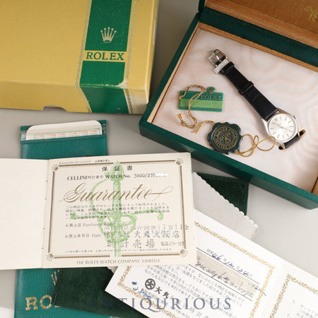 Rolex Cellini 3800 Manual winding Cal.1600 750 Genuine leather strap Genuine buckle (SS) Silver dial Box Warranty card (1971) Tag Overhauled