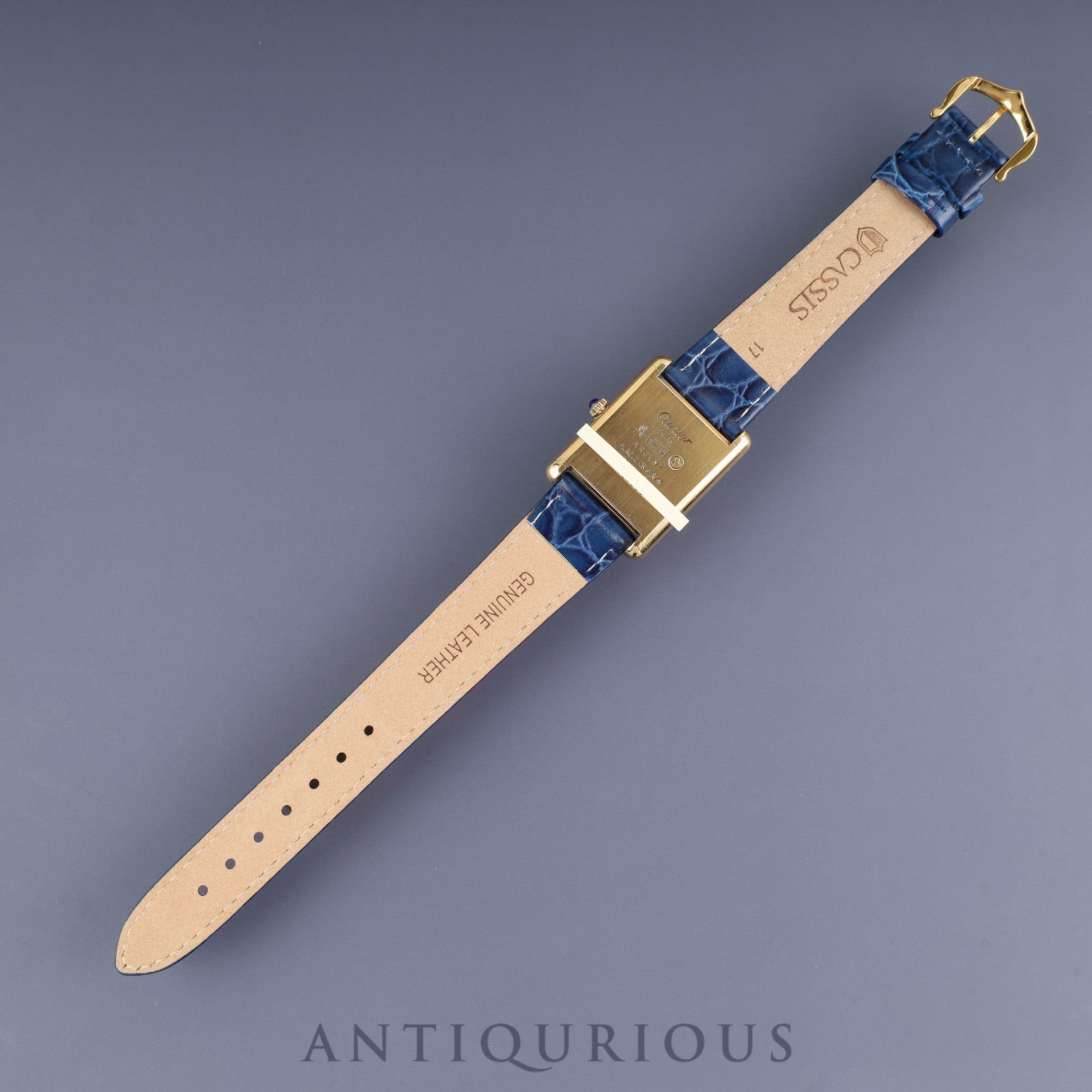 Cartier Must Tank LM Manual winding Cal.78-1 SV925 Leather Genuine buckle (GP) Lapis lazuli dial Overhauled