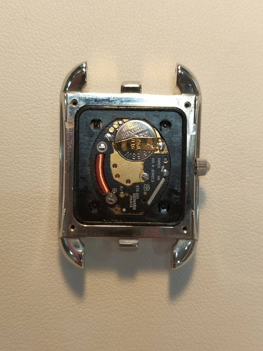 Hermes Cape Cod CC1.210 Quartz Cal.976.001 SS Genuine leather strap (□E stamp: 2001) Genuine buckle (SS) Gray Arabic dial Overhauled