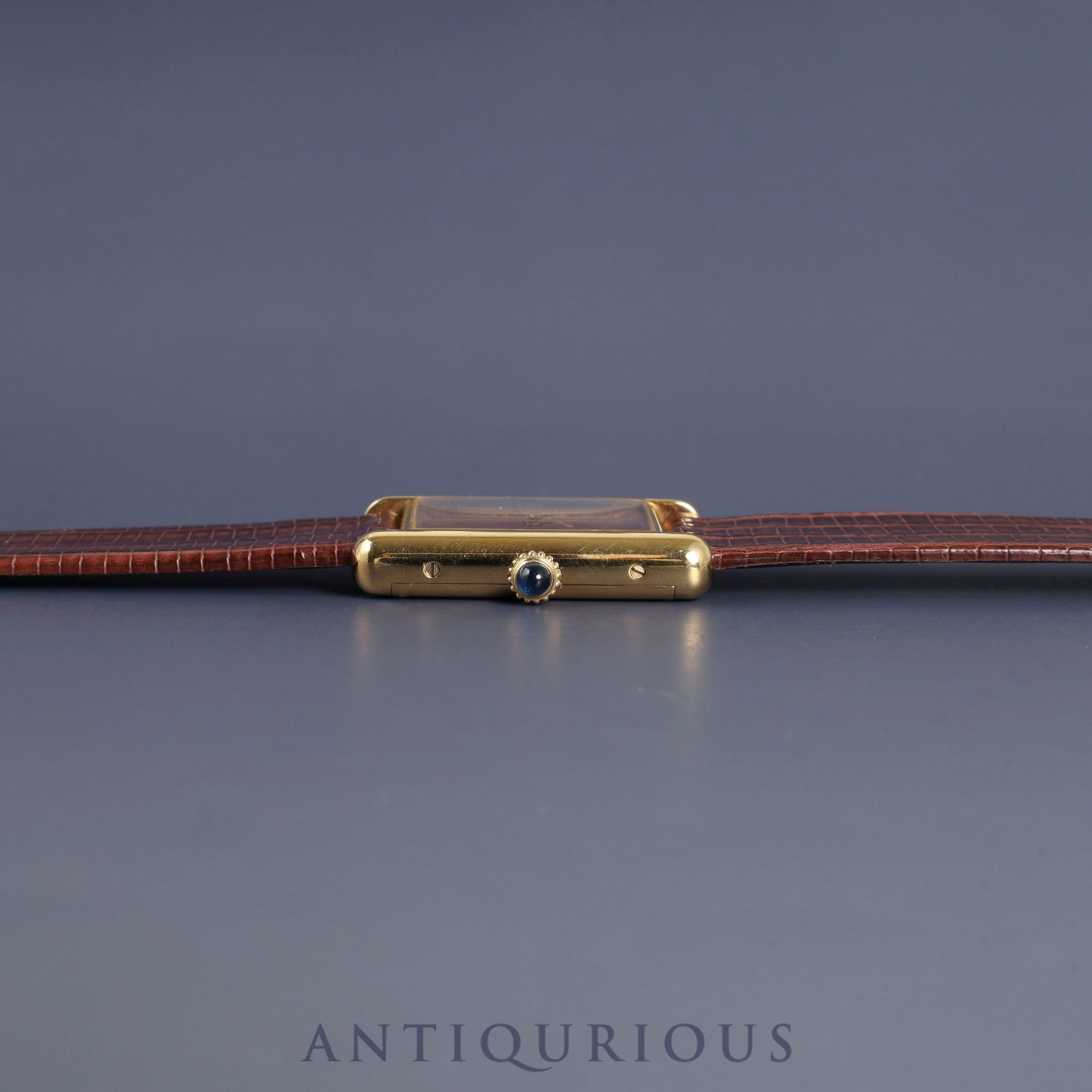 カルティエ マストタンク LM 手巻き Cal.78-1 SV925 革 純正尾錠(GP) ガーネットダイアル ボルドー文字盤オーバーホール済み