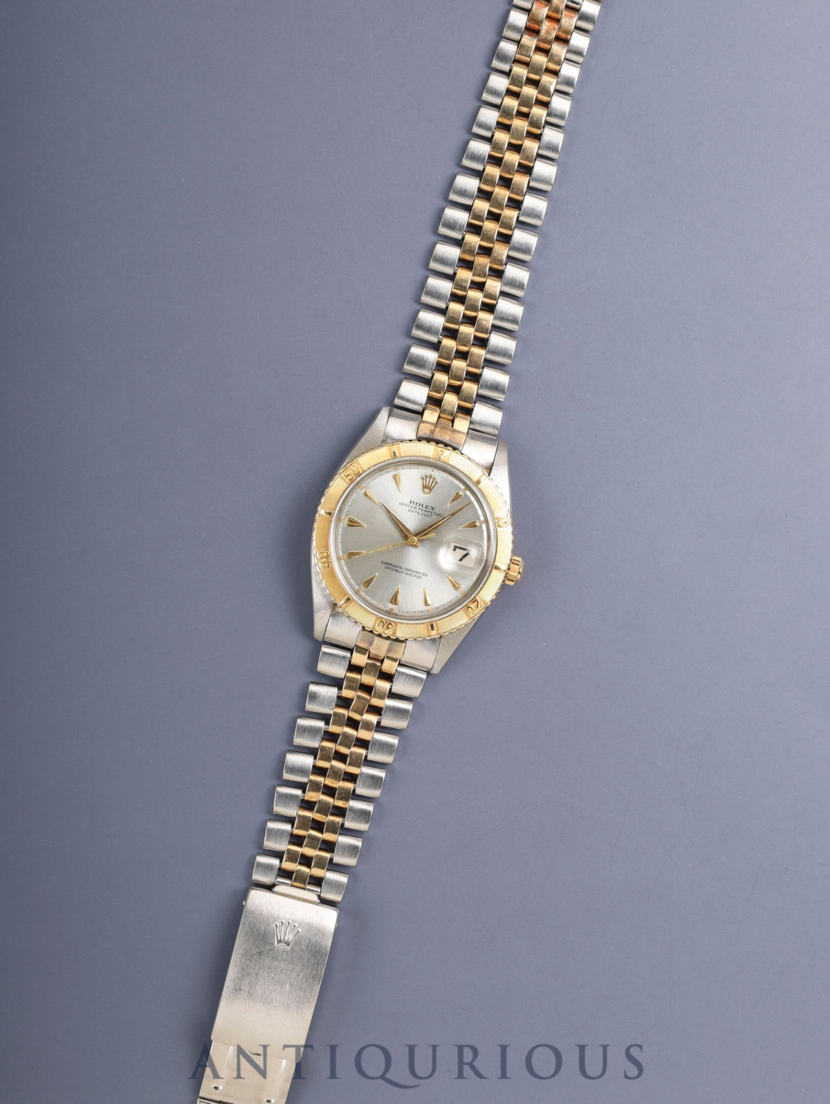 Rolex Datejust Thunderbird 1625/3 Automatic Caliber 1560 Stainless Steel/Yellow Gold Silver Dial Box Chronometer Certificate (1961 / Personally Named) No. 71 (1960) Overhauled