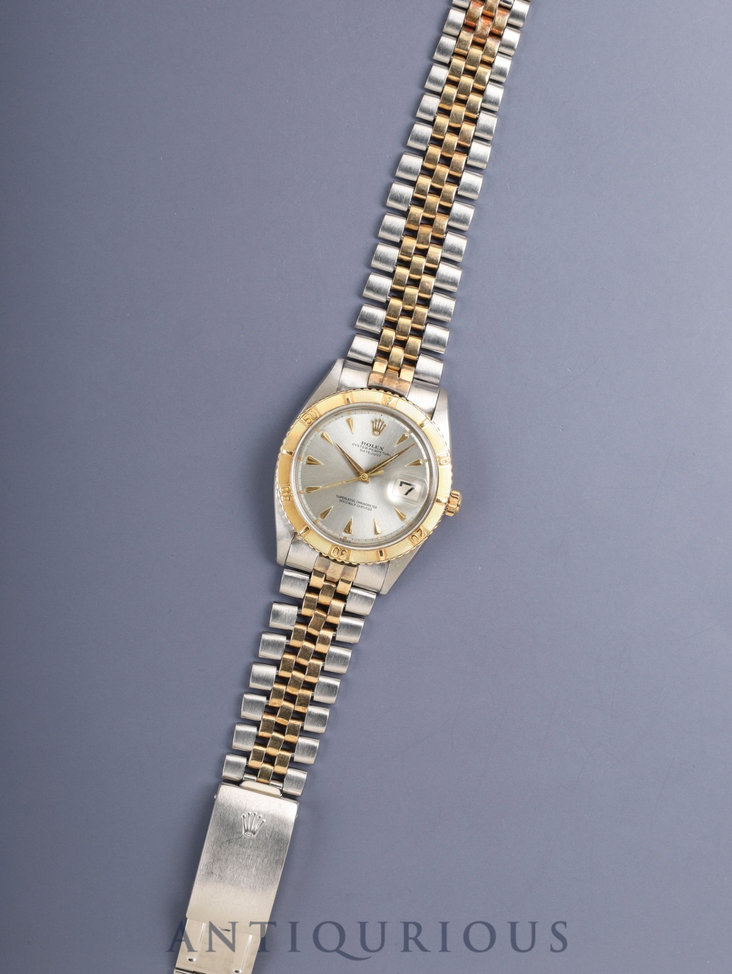 ロレックス デイトジャスト サンダーバード 1625/3 自動巻き Cal.1560 SS/YG シルバー文字盤 箱 クロノメーター証明書(1961年 / 個人名記載) 71番台(1960年)オーバーホール済み