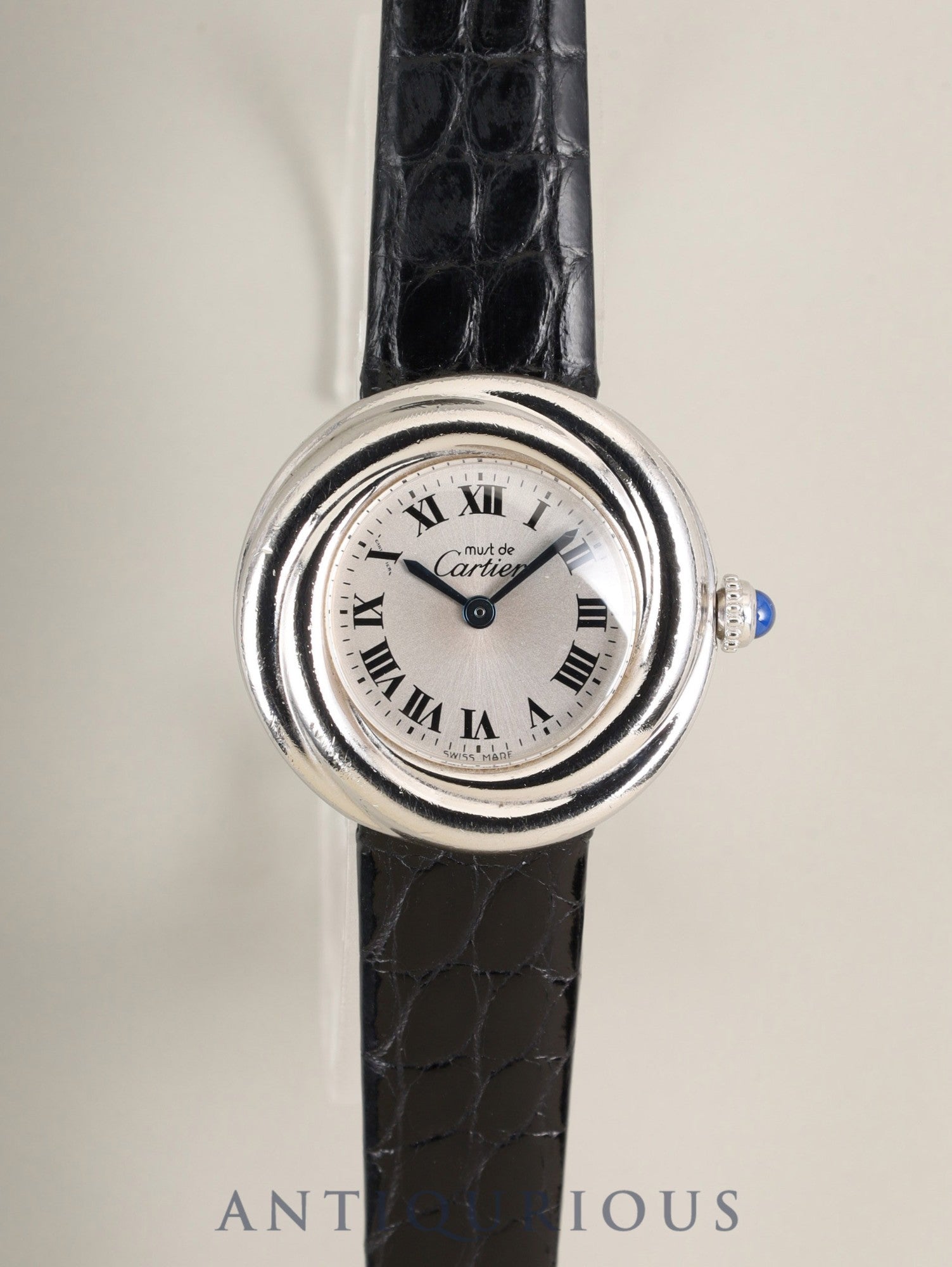 Cartier Must Trinity W1014945 / 2439 Quartz Cal.157 SV925 Leather Original pin buckle (SS) Silver Roman dial (SWISS MADE) Overhauled