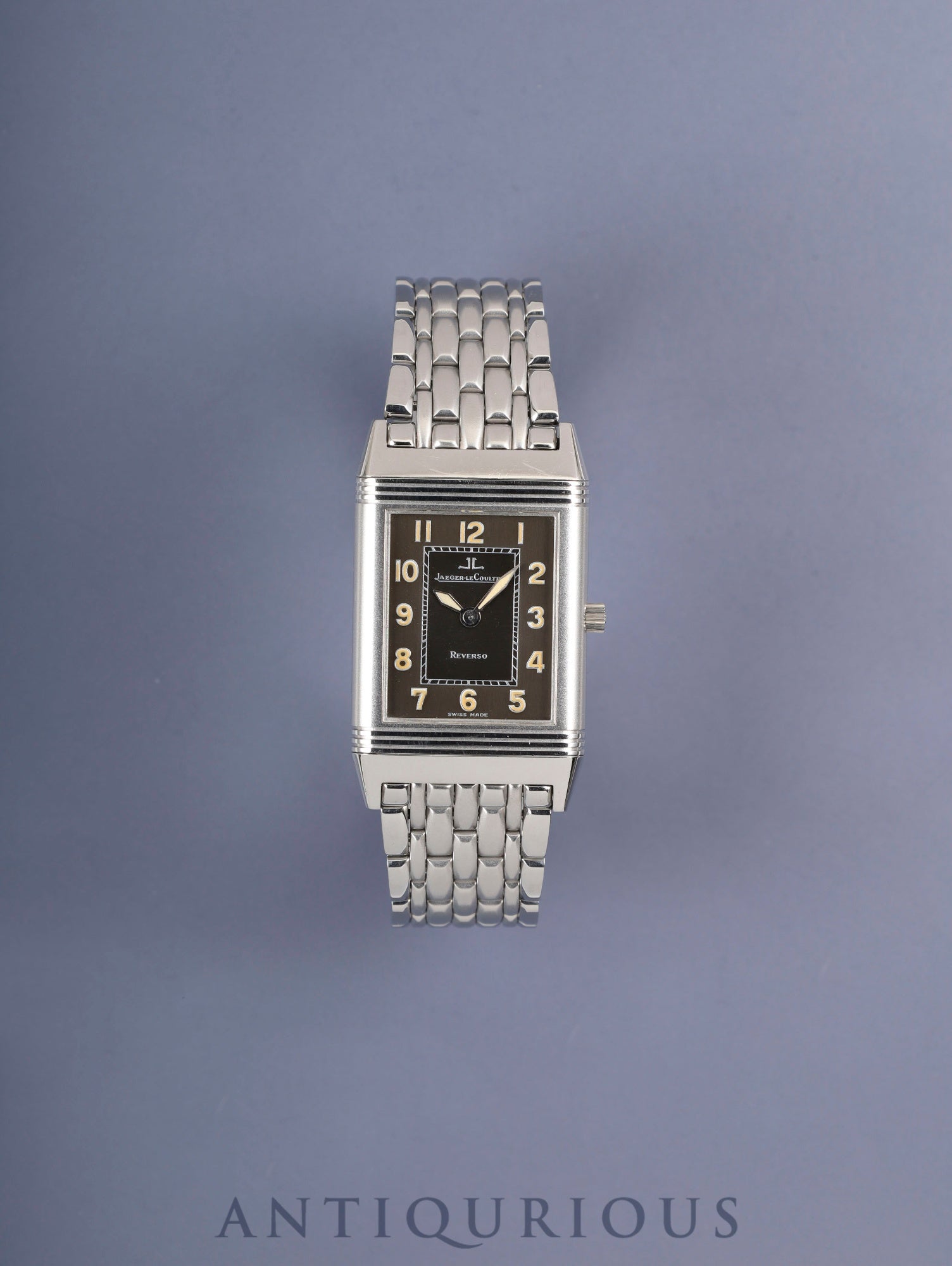 Jaeger-LeCoultre Reverso Classic Shadow 251.8.86 / 251.880.864 Manual Winding Caliber 846/1 Stainless Steel Gray Dial Warranty Booklet Overhauled *Case Back Engraving