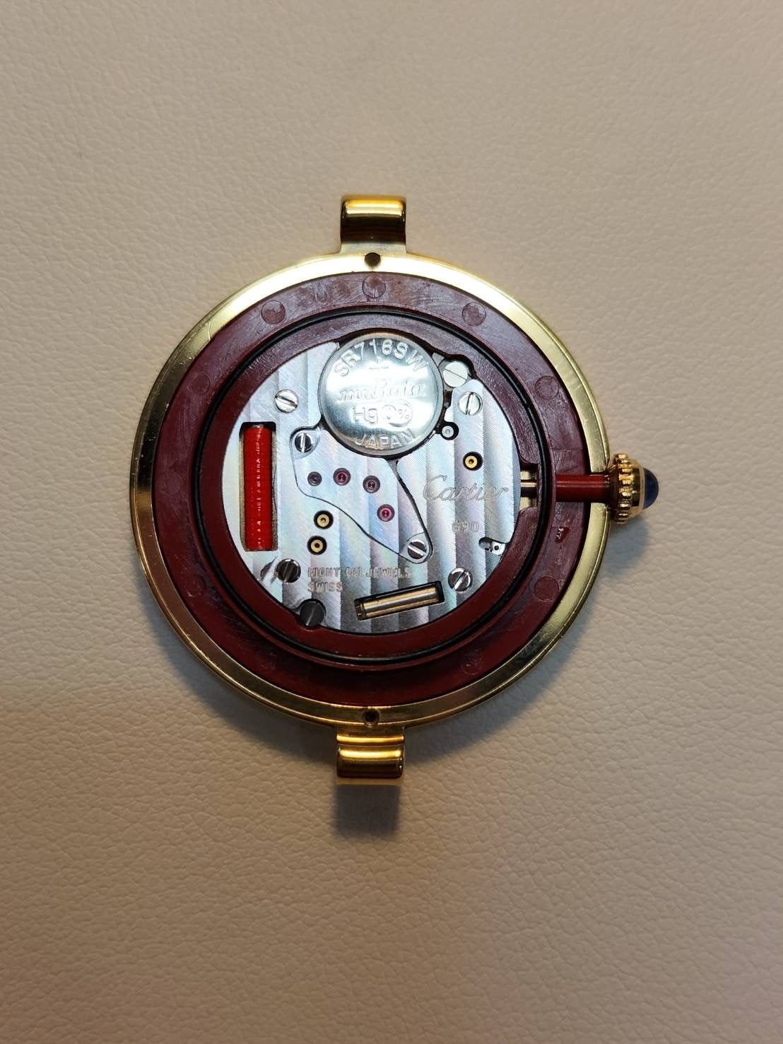 Cartier Must Vendome VLC LM W1009754 / 1861 Quartz Cal.690 SV925 Leather Genuine D Buckle (GP) Arabic CC Dial Box Warranty (1997) Overhauled