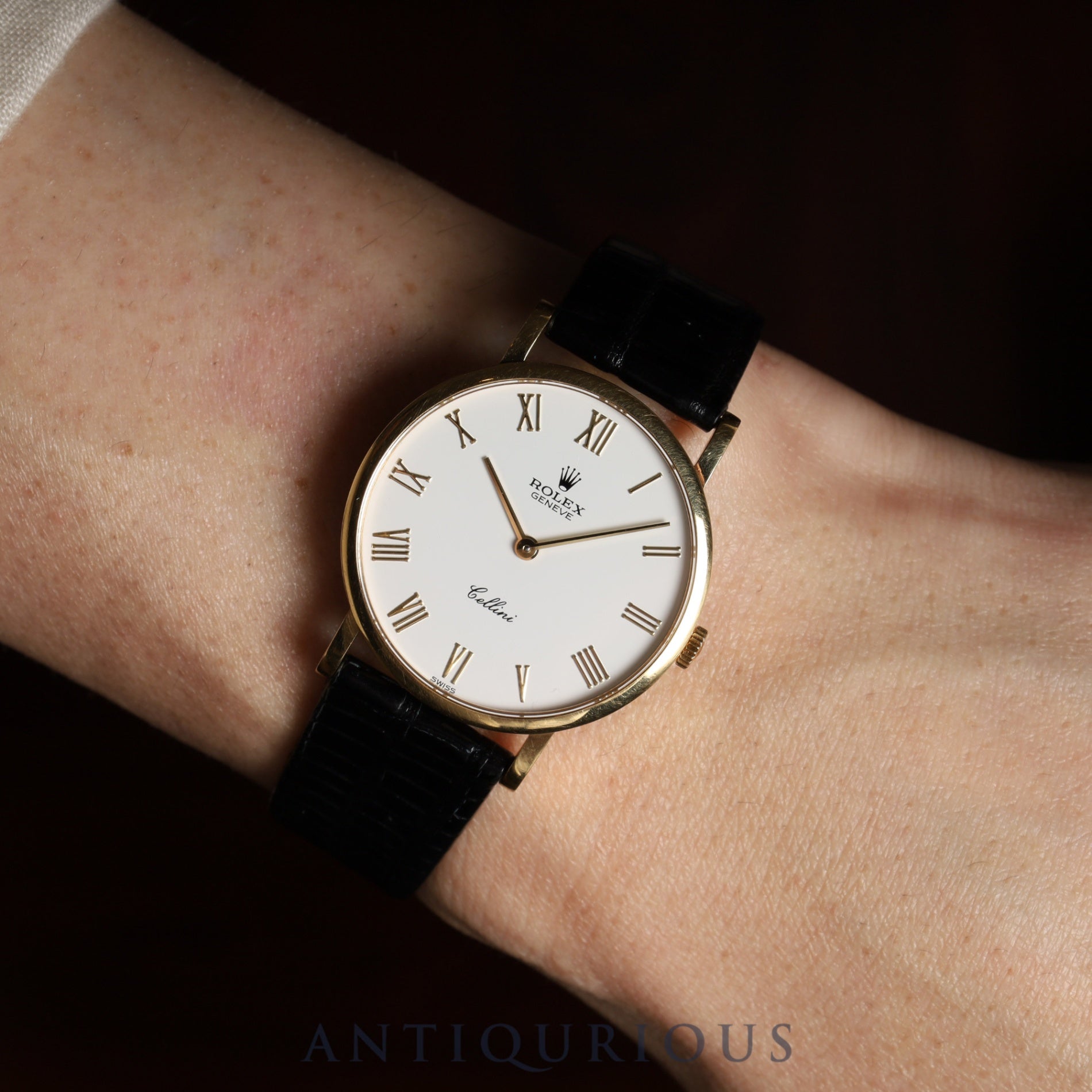 Rolex Cellini 5112/8 Manual Winding Caliber 1602 18K Leather Strap (750) White Roman Dial W Serial (1994-1995) Warranty Card Box Booklet Genuine Strap Overhauled