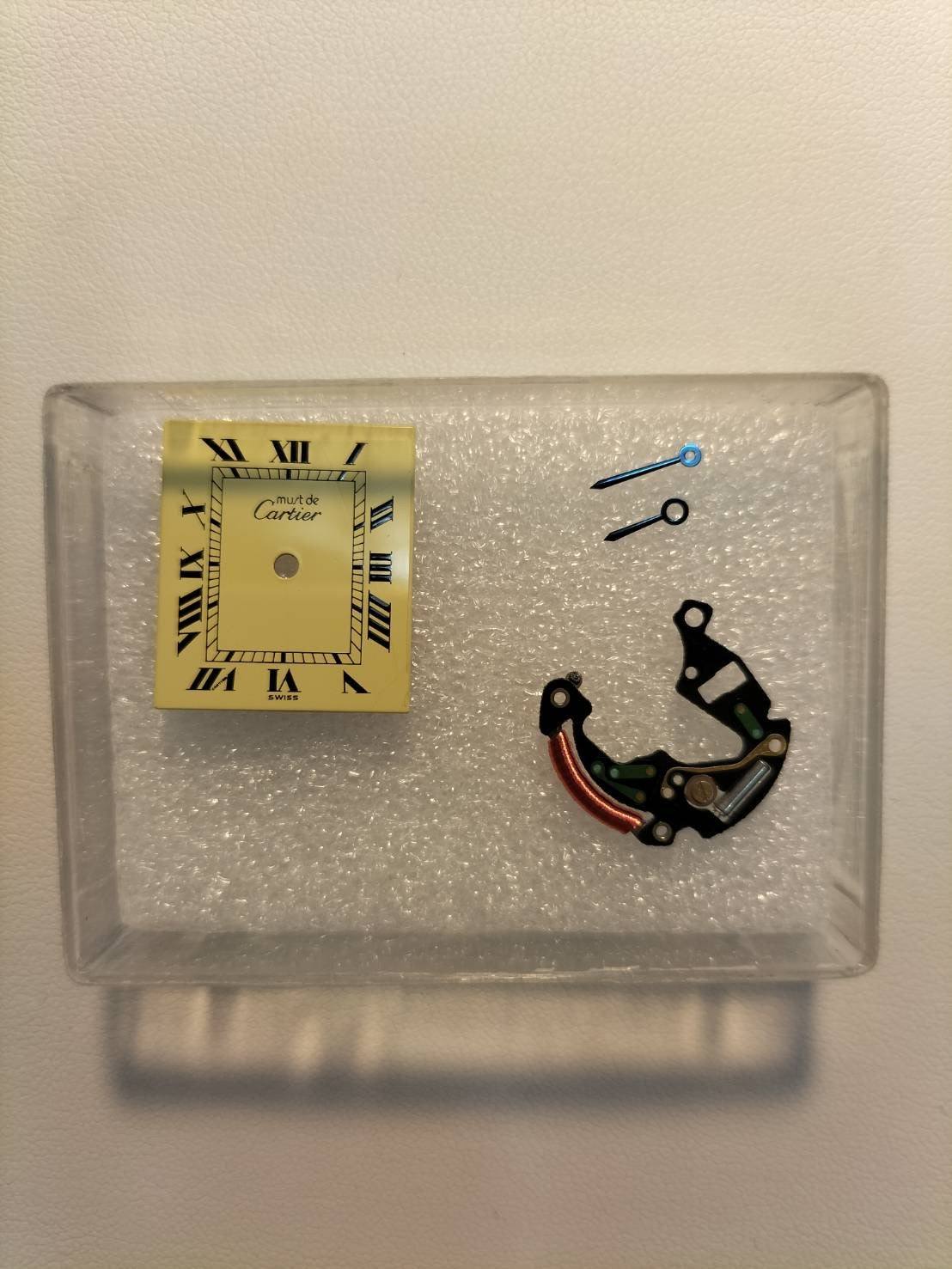 Cartier Must Tank LM 590005 Quartz SV925 Leather Genuine Buckle (GP) Ivory Roman Dial Overhauled