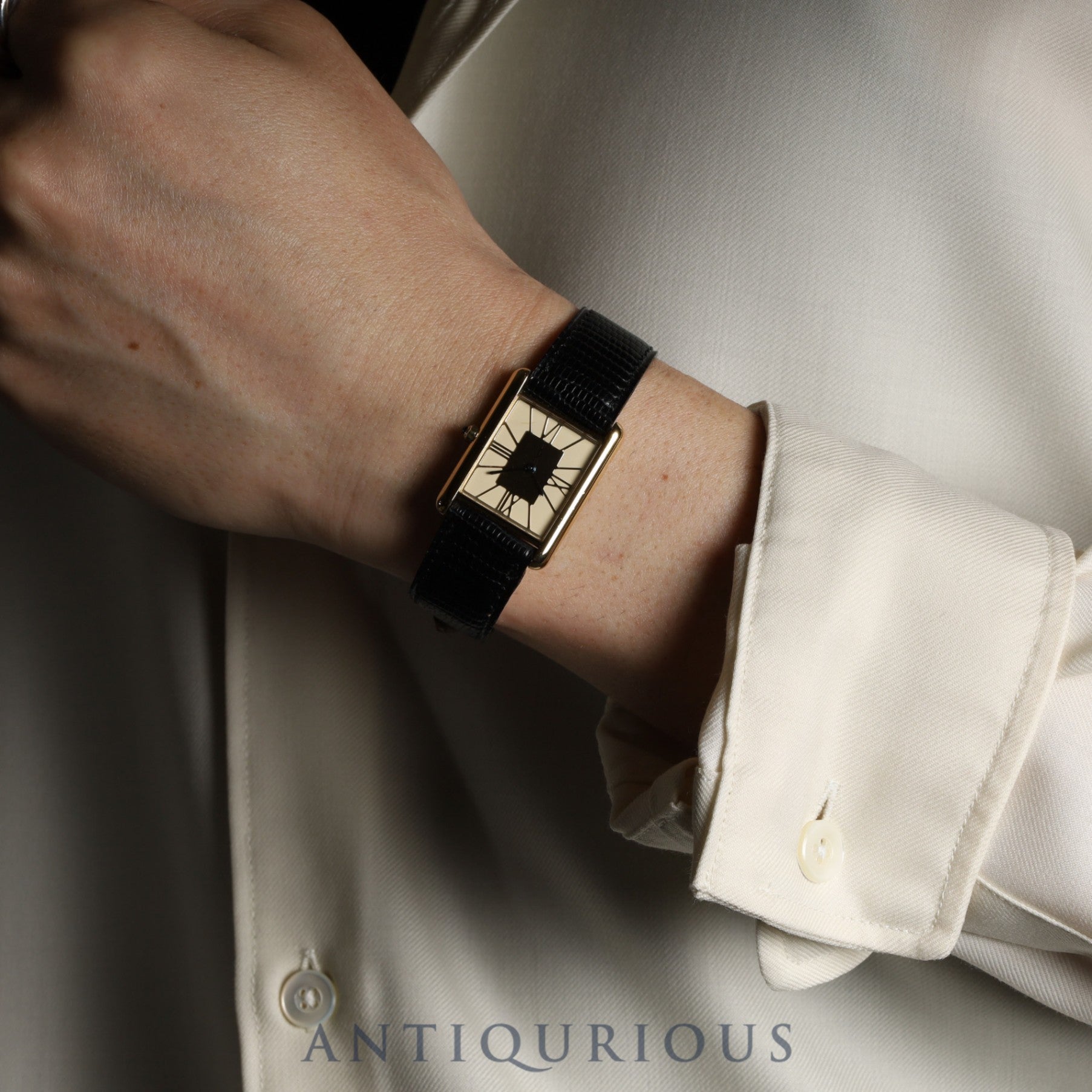 カルティエ マストタンク LM 6 81006 クォーツ Cal.81 SV925 純正革ベルト(使用感あり)純正尾錠(GP) クロワゾネ文字盤 オーバーホール済み