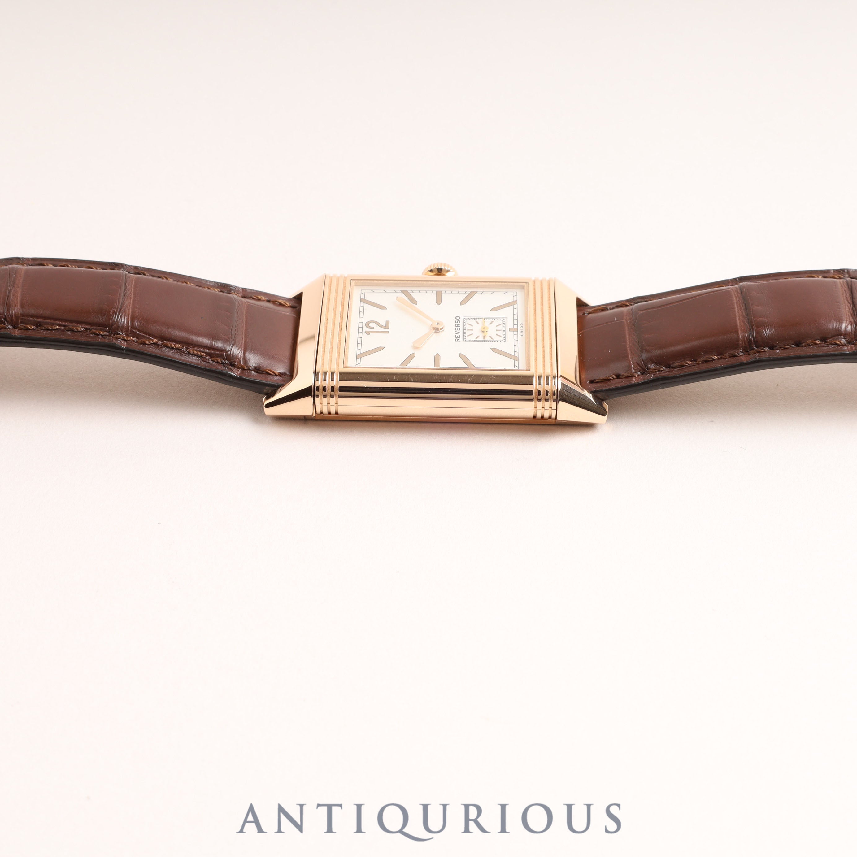 ジャガー・ルクルト グランドレベルソウルトラスリムデュオ 278.2.54/Q3782520 手巻き Cal.854 PG 革 純正尾錠(750)シルバー/ブラック文字盤 箱 保証書 (2017年)