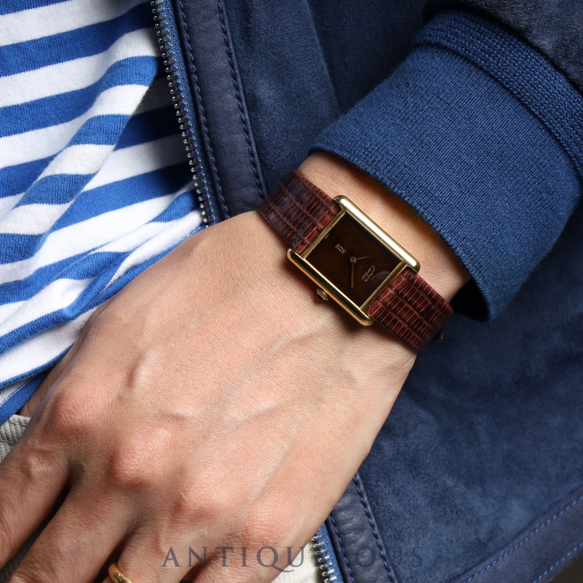 Cartier Must Tank LM Manual winding Cal.78-1 SV925 Leather Genuine buckle (GP) Mahogany dial Overhauled