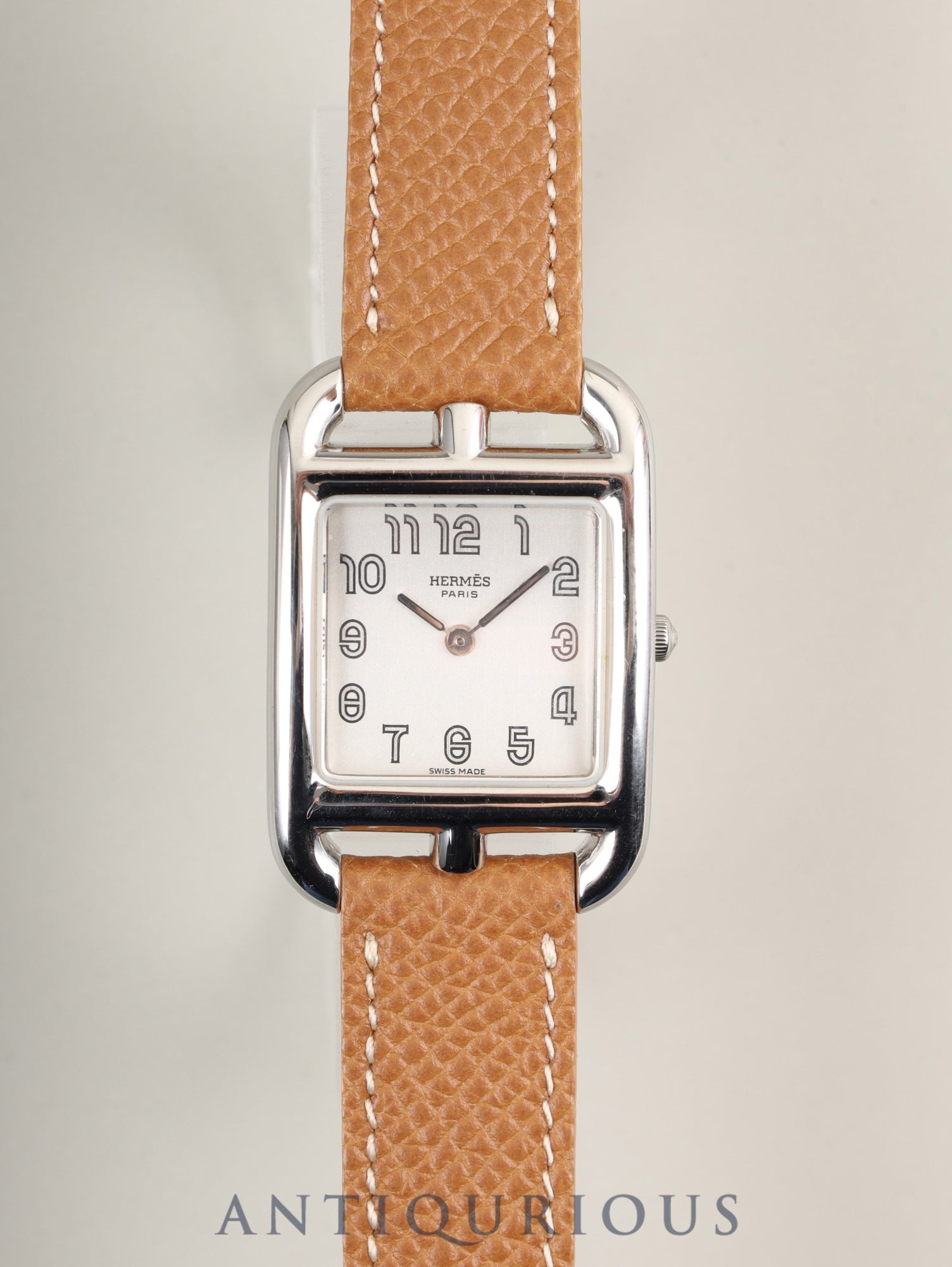 エルメス ケープコッド CC1.210.220 / VBNI クォーツ Cal.976.001 SS 革 純正尾錠(SS)シルバー文字盤 箱 冊子 保証書(2001年)純正革ベルト(□H刻印:2004年)オーバーホール済み