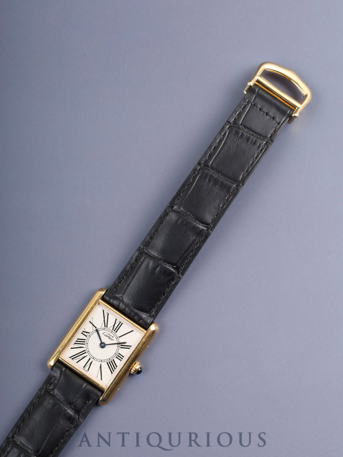 カルティエ マストタンク LM 590005 クォーツ Cal.90 SV925 革 純正Dバックル(GP)オパラン文字盤(SWISS表記)オーバーホール済み