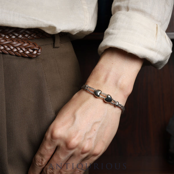 Tiffany Bracelet Double Rope Heart Motif SV925